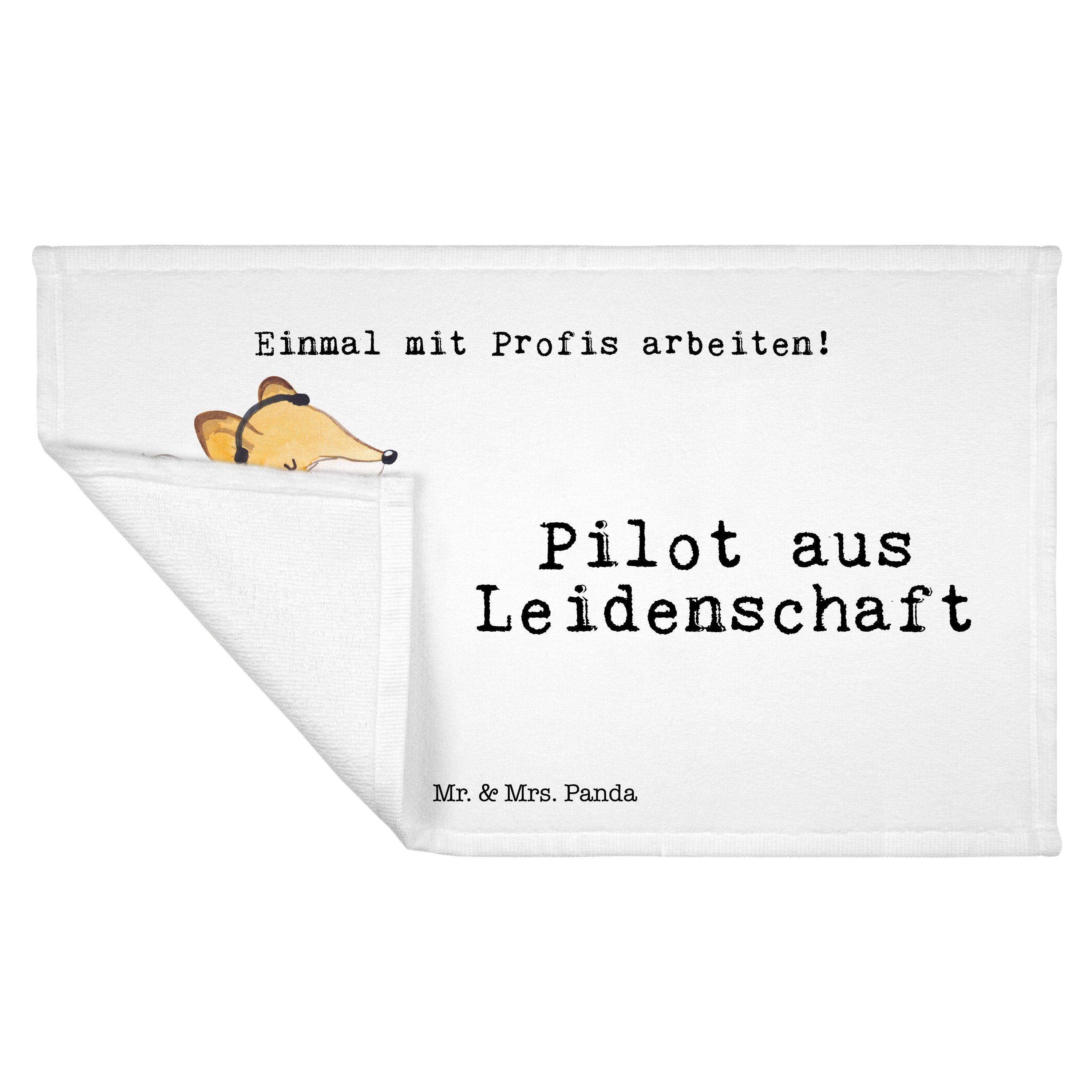 Pilot Geschenk, (1-St) - & Handtuch Dankeschön, Weiß aus Flugz, Leidenschaft Panda Frottier, - Mrs. Mr.