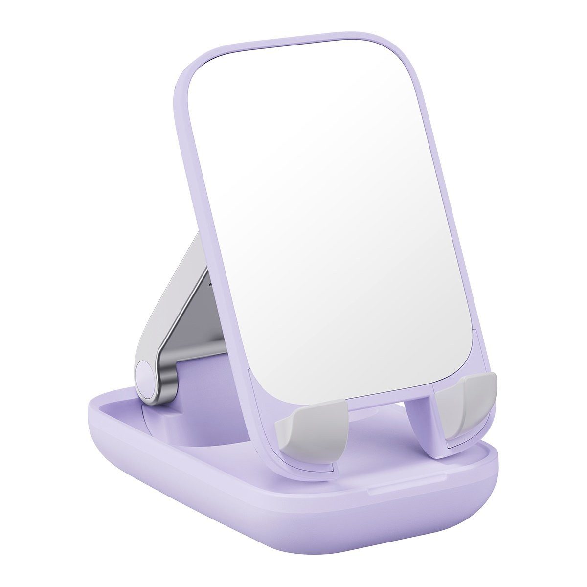 Handy-Halterung Seashell Series verstellbarer Telefonständer mit Spiegel – Lila