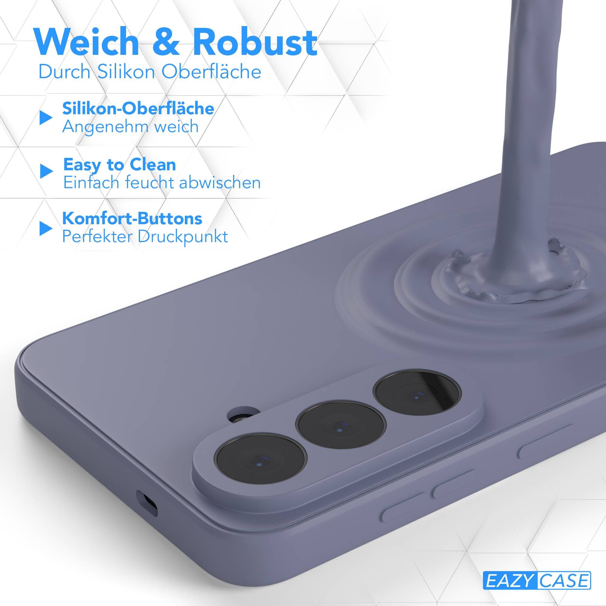 EAZY CASE Handyhülle TPU Hülle für Samsung Galaxy S26 6,3 Zoll, Silikon Schutzhülle mit Kameraschutz Matt Back Cover Soft Eis Blau – Bild 5 von 5