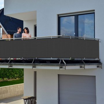AUFUN Balkonsichtschutz Balkon Sichtschutz aus HDPE Balkonbespannung UV+