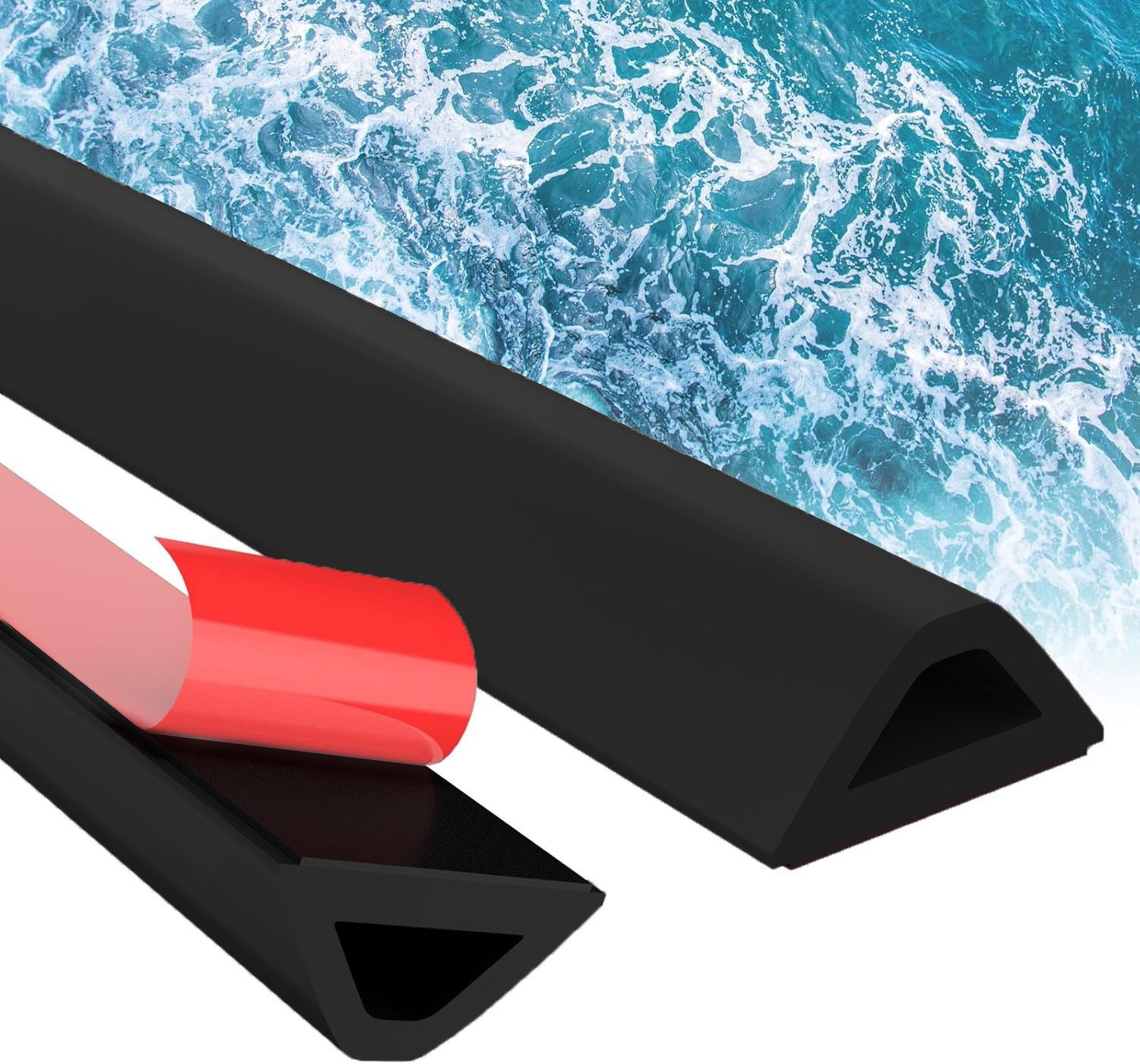 Agger Duschdichtung 100 cm Duschdichtungsprofil, Silikon-Wassersperre, Küchenarbeitsplatten-Duschdichtung, selbstklebende Spritzschutzleiste