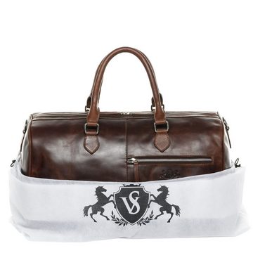 SID & VAIN Reisetasche Leder Weekender Unisex SEATTLE, Echtleder Reisegepäck für Damen & Herren, Sporttasche XL braun-cognac