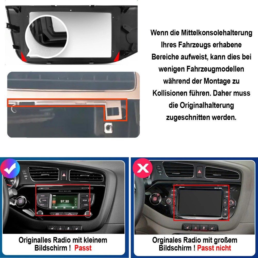 ESSGOO 9" Für KIA Cee'D JD 2012-2017 Android 15 GPS Autoradio WiFi Autoradio (RDS, Digitalradio (DAB), FM, AM, Apple Carplay Android Auto 4G LTE SWC BT GPS)