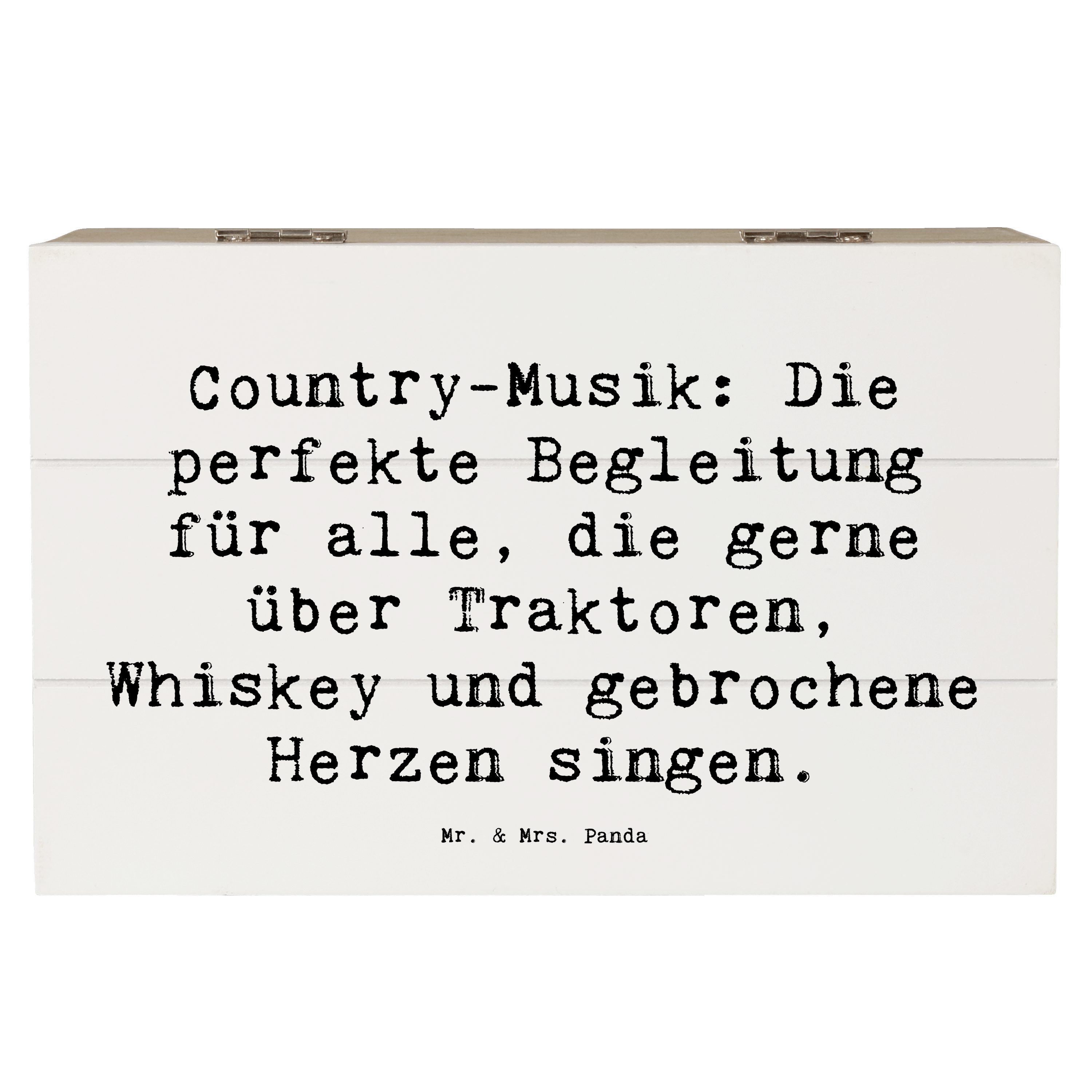 Dekokiste 19 x 12 cm Spruch Country-Musik Herzstück - Weiß - Geschenk, Geschenk