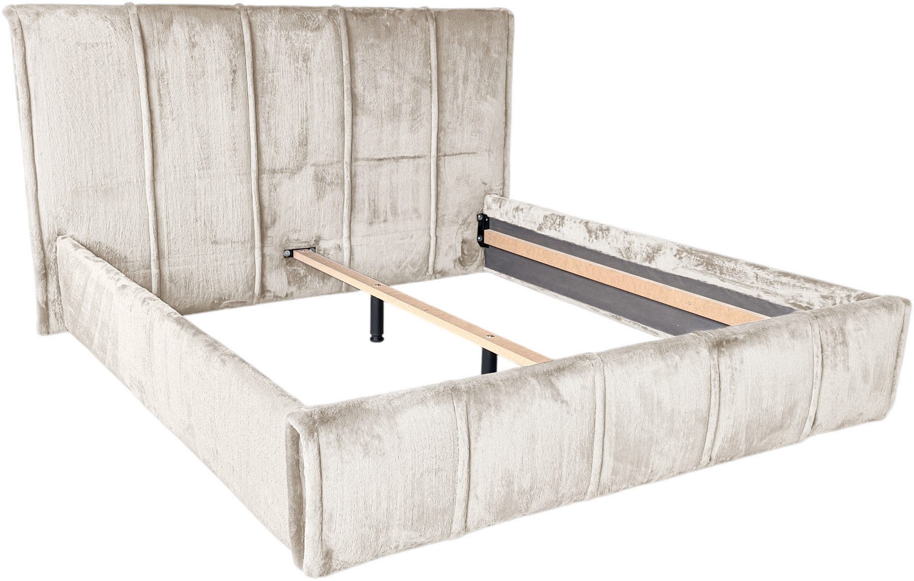 OTTO home Polsterbett EVELLINA in der Größe 180x200 cm, mit flauschigem Stoff bezogen, wahlweise mit Lattenrost und King-Matratze (28cm) – Bild 3 von 5
