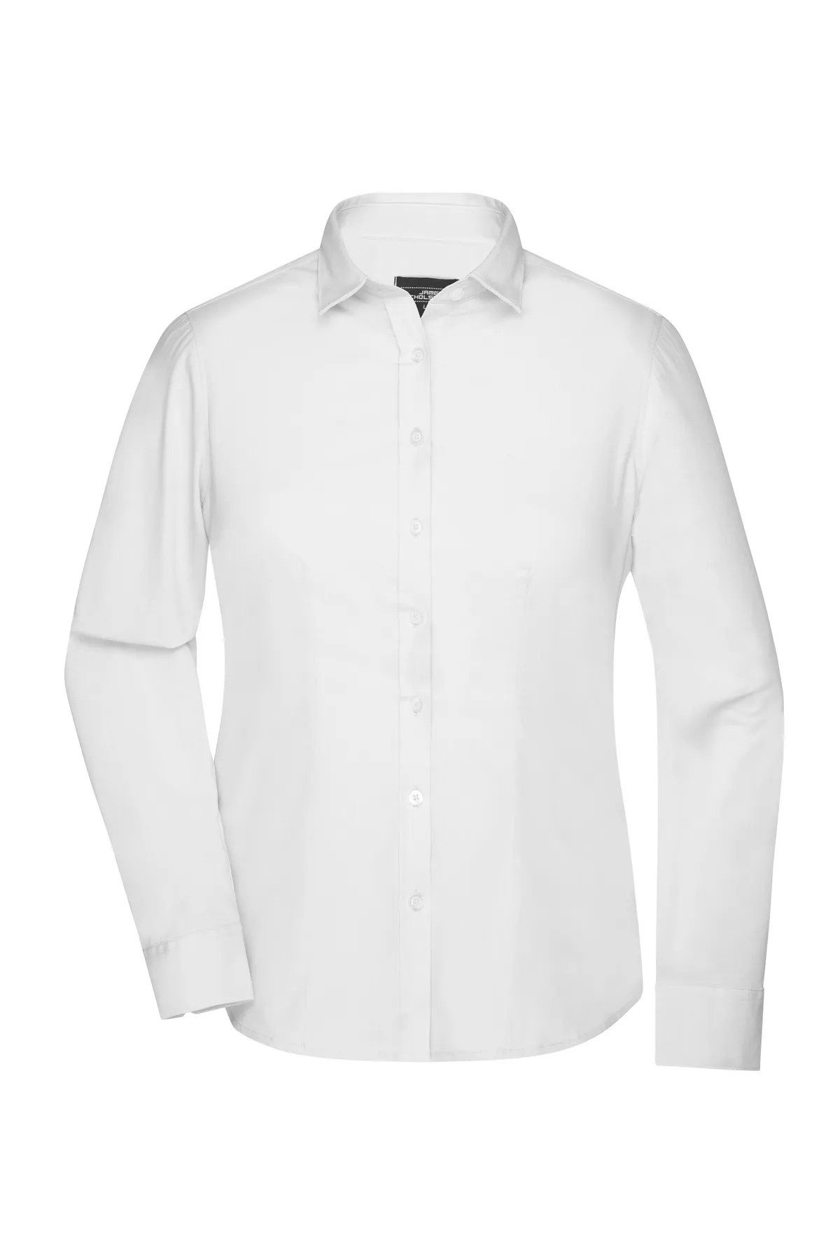 James & Nicholson Langarmbluse Taillierte Damen Bluse mit Easy Care Finish pflege und bügelleicht