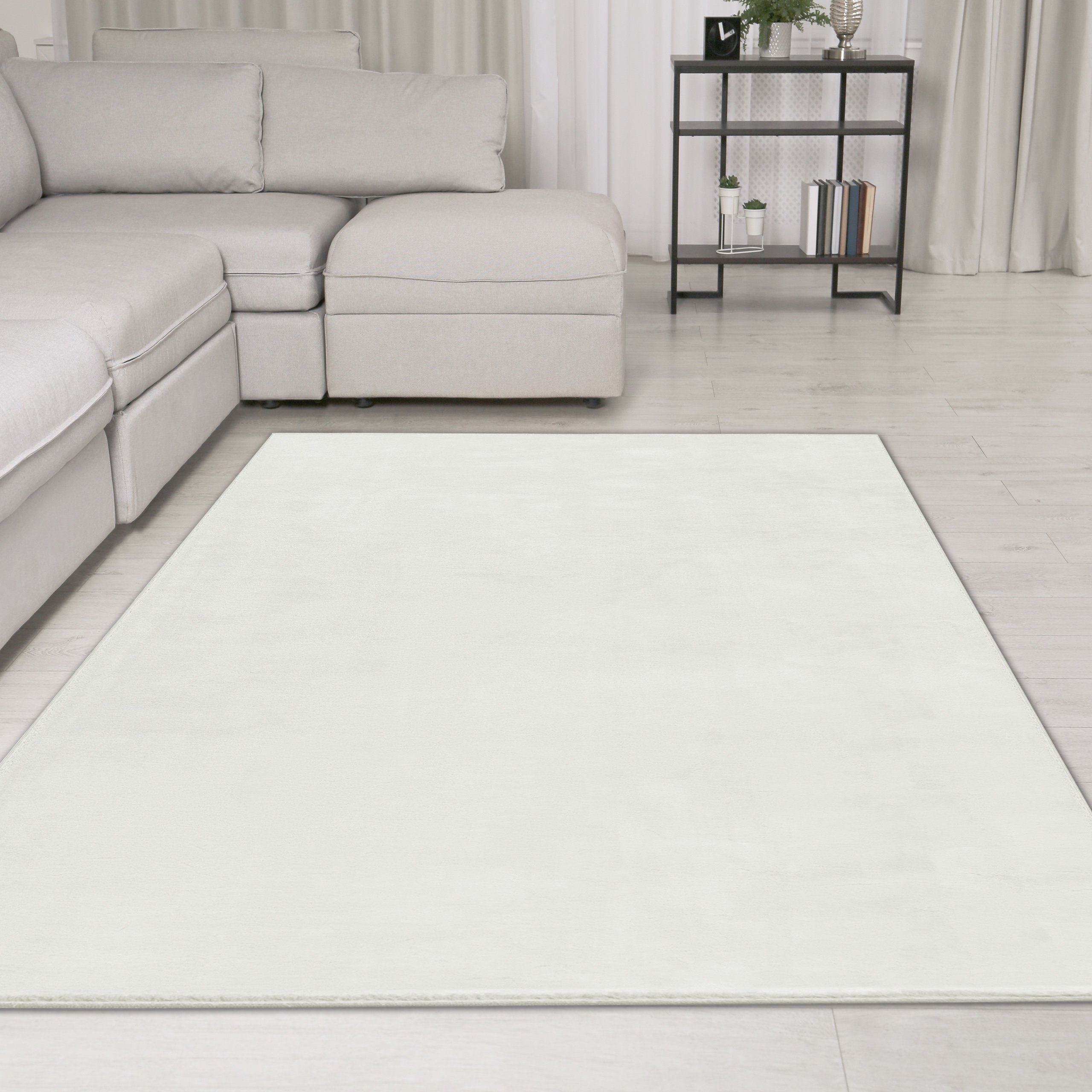 TeppichHome24 Teppich Moderner Teppich hoch und weich in schönem schneeweiß günstig online kaufen