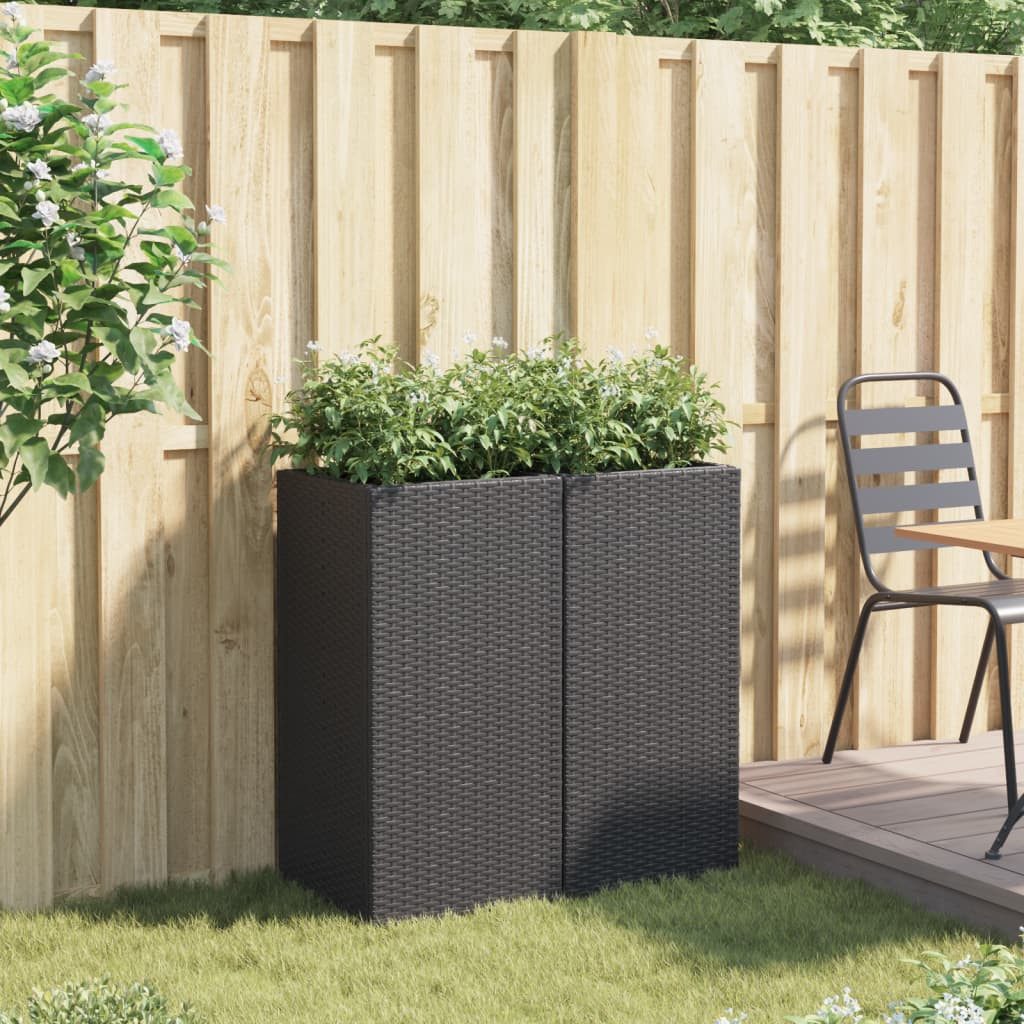 vidaXL Blumentopf Pflanzkübel 2 Stk. Schwarz günstig online kaufen