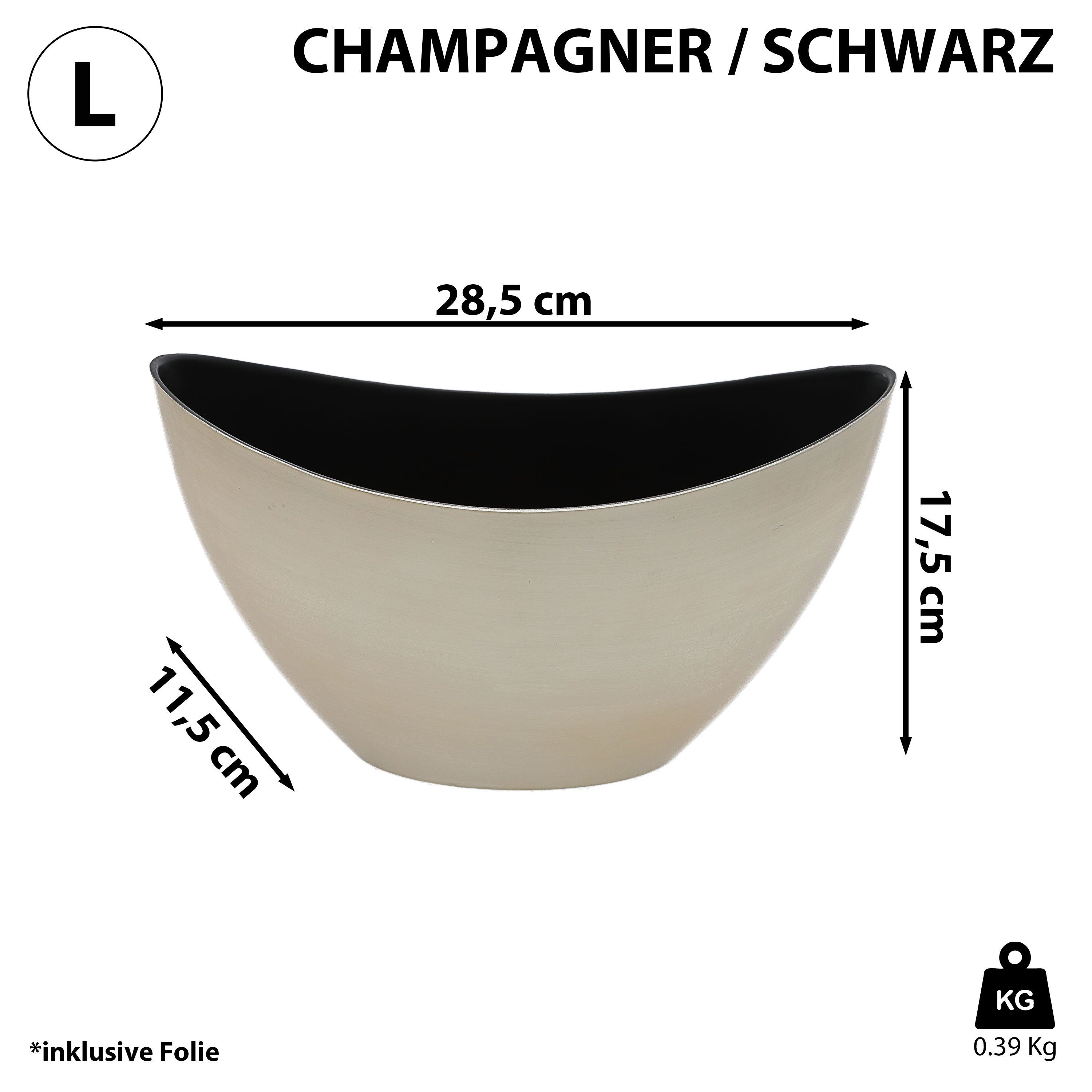 CEPEWA Dekoschale Dekoschale oval champagner schwarz günstig online kaufen