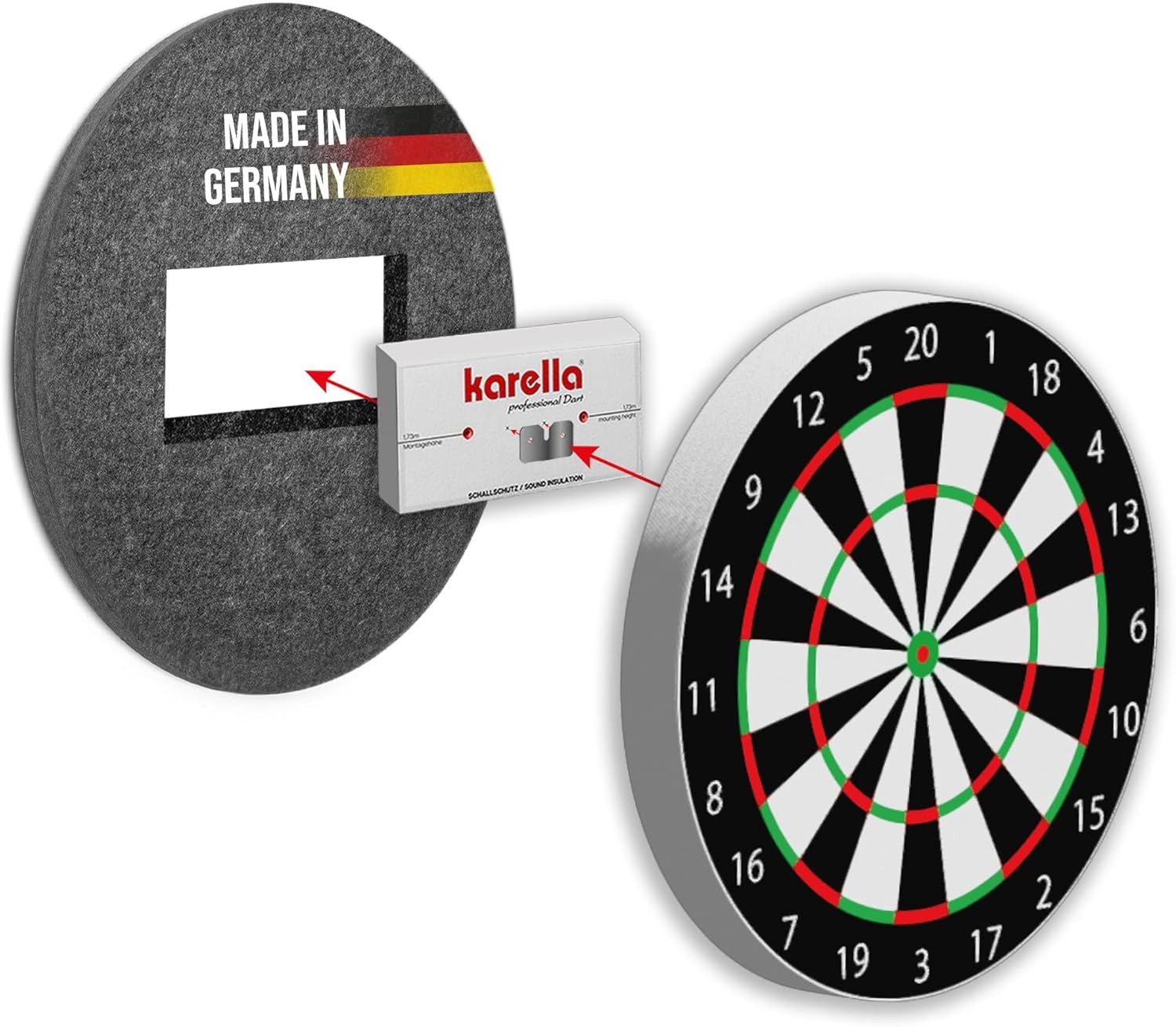 Karella Dart-Wandschutz Schallschutz Compact Ø45 cm Silencer für Steeldartboards
