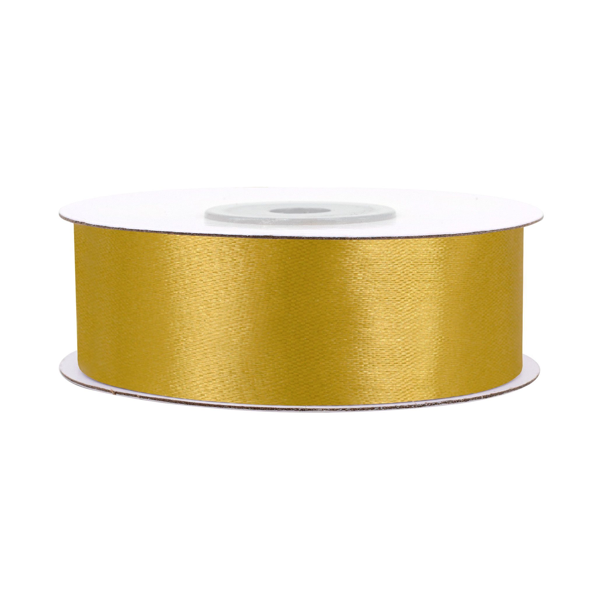 Creativery Satinband, Satinband 25mm x 25m Rolle Gold