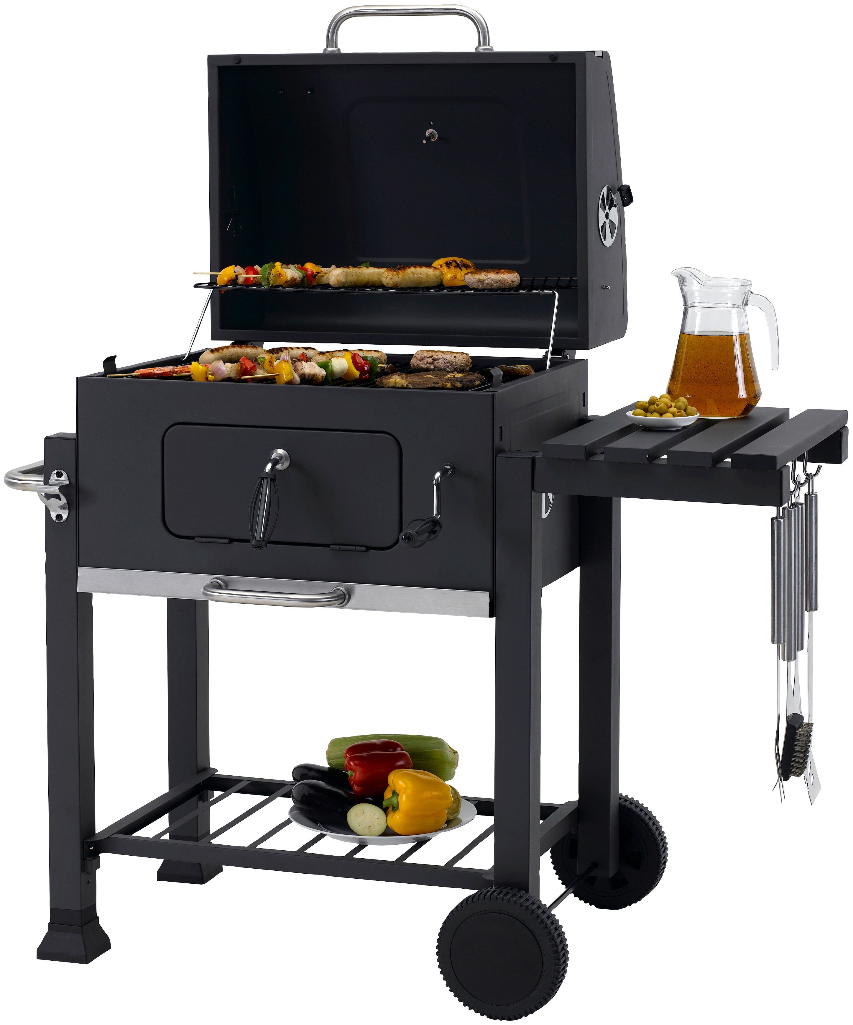 Tepro Holzkohlegrill Grillwagen Toronto Click, BxTxH: 115x67x107 cm