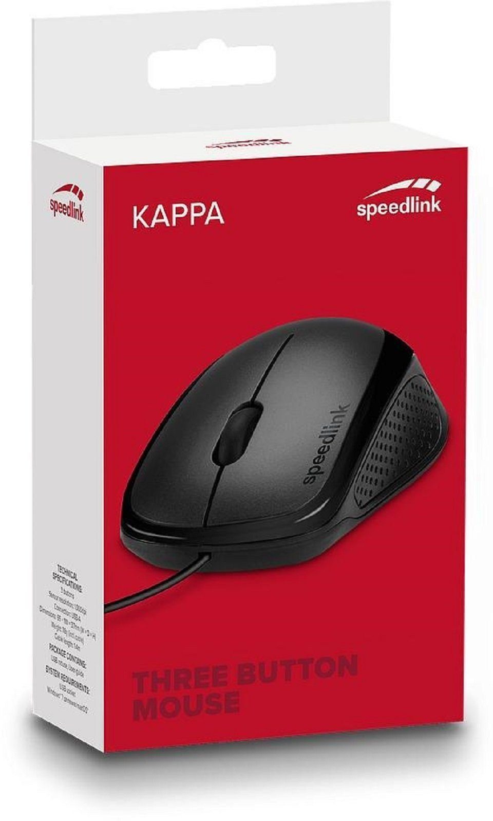 Speedlink KAPPA ergonomische Maus (USB, kabelgebunden, optischer Maussensor)