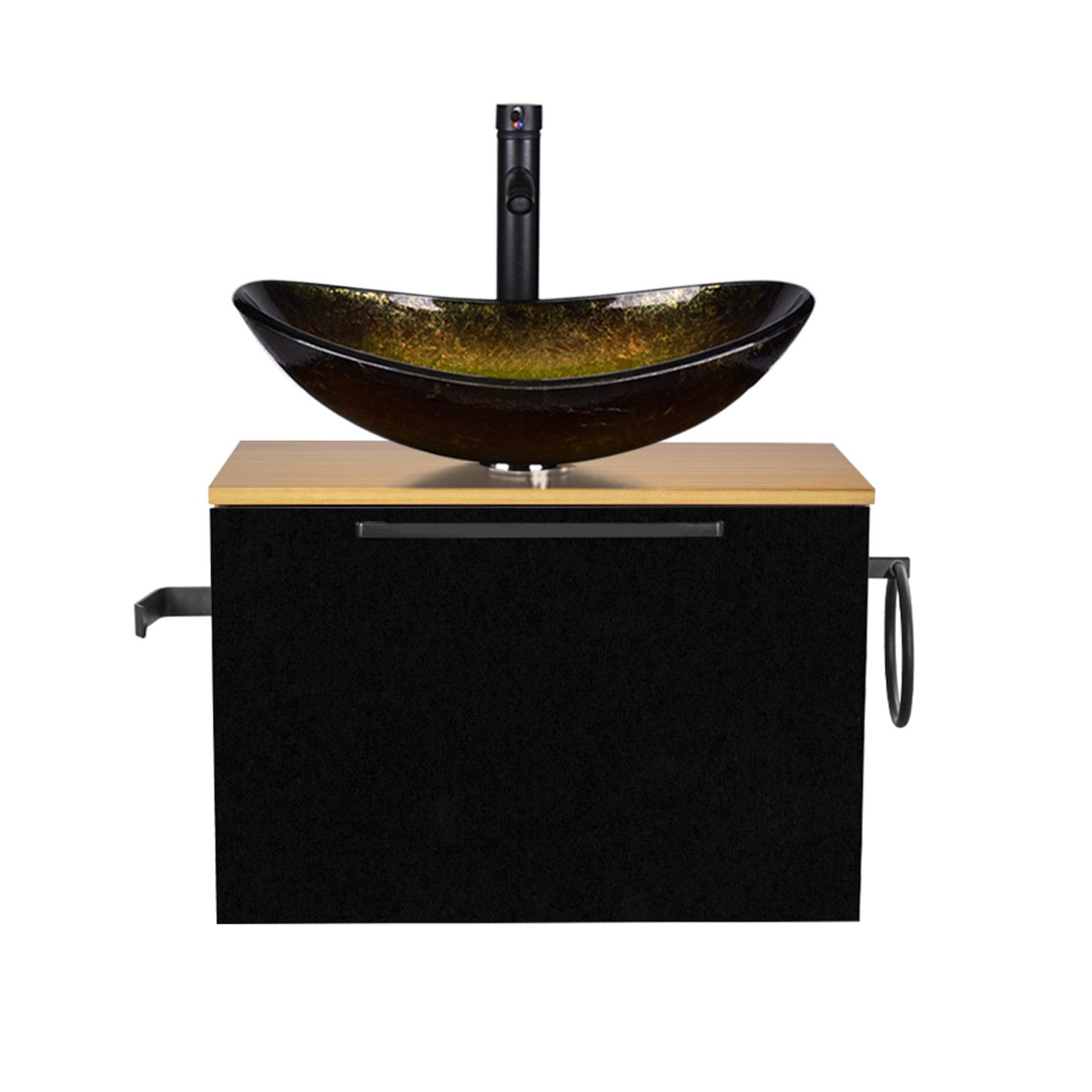 Puluomis Badezimmer-Set Waschbeckenunterschrank 60cm mit Waschbecken, (mit günstig online kaufen