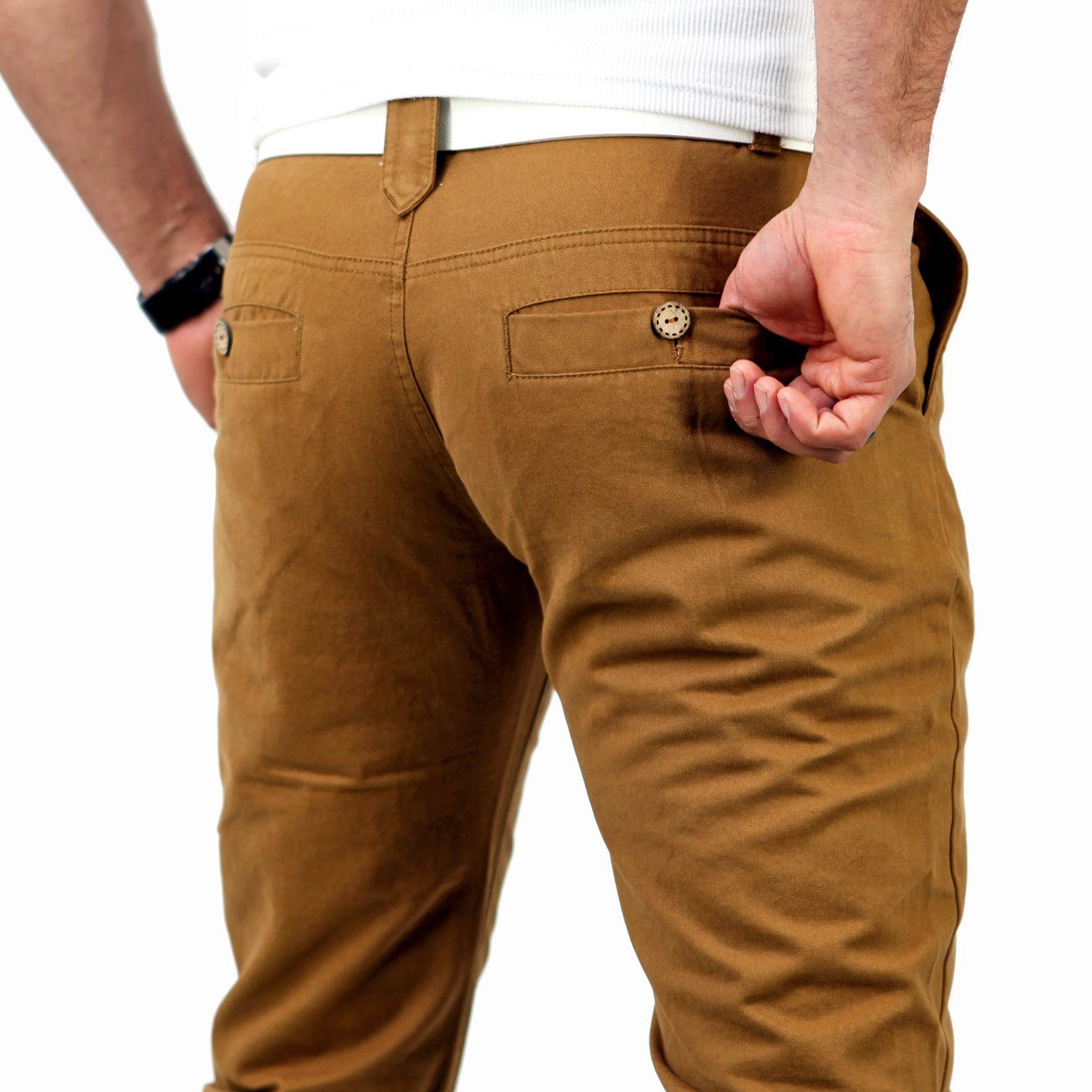 Reslad Chinohose Reslad Herren Chinohose (1-tlg., Chinohose) Chino Hose aus Baumwolle Regular Fit