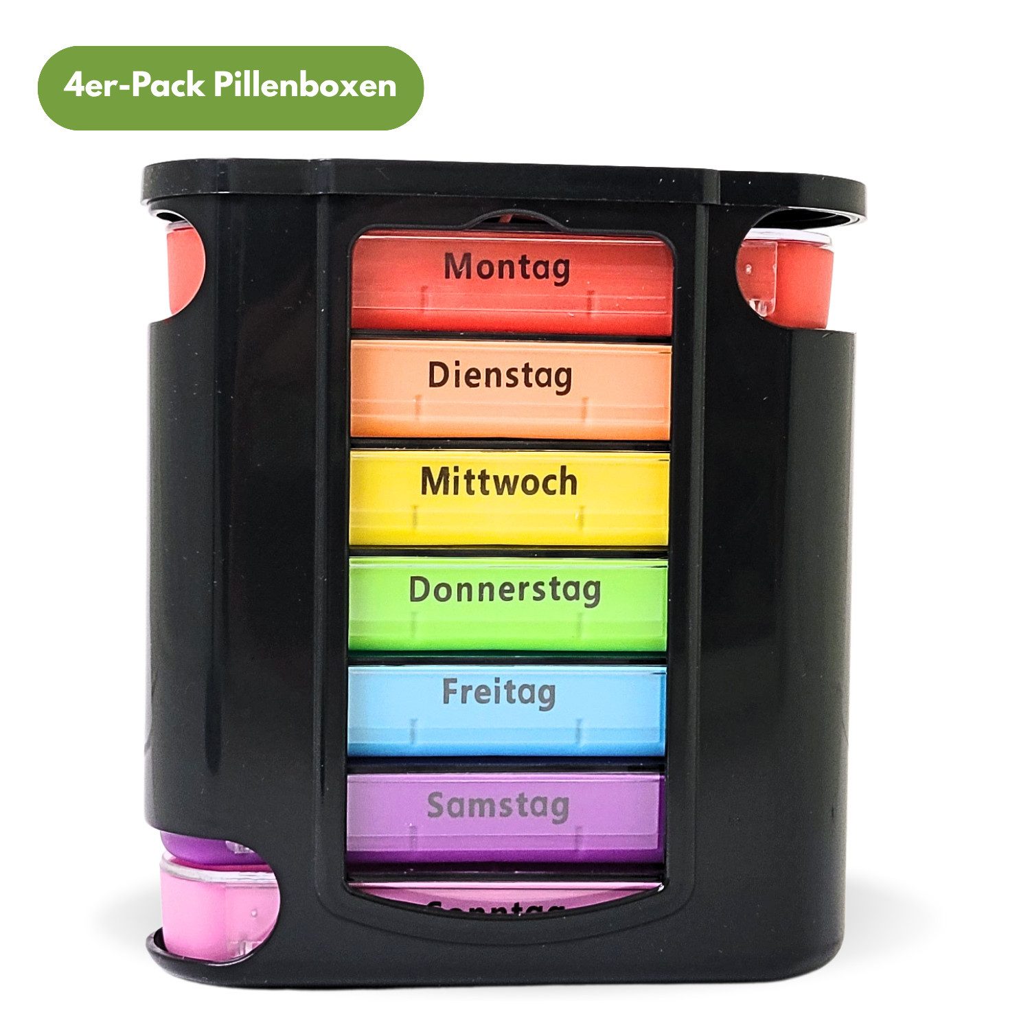 Frohbach Pillendose 7 Tage Pillendose Tablettenbox - Für 1 Woche, 4 Fächer pro Tag (4 St)