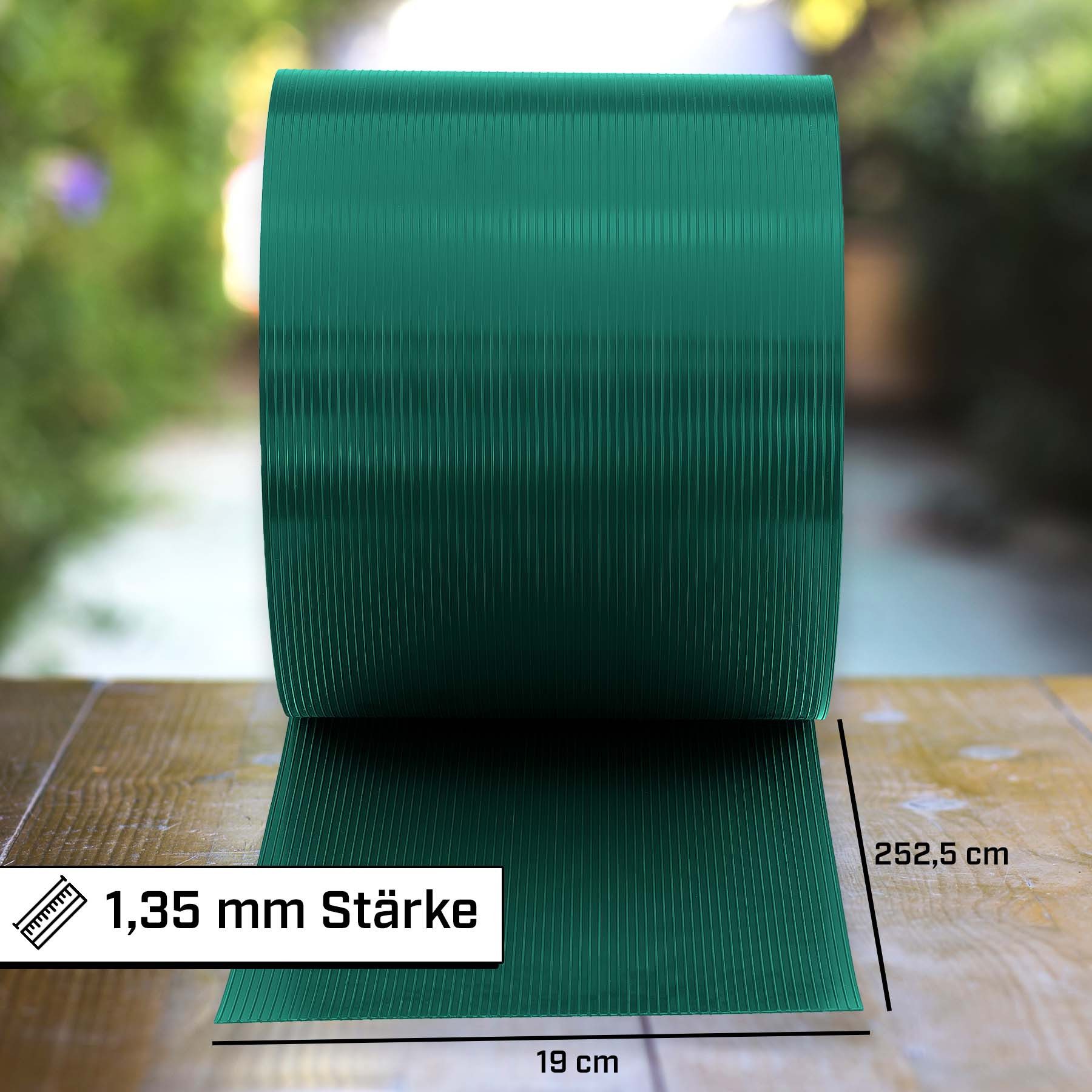 INTRA-TEC Sichtschutzstreifen Zaun-Sichtschutzstreifen aus PP - 252x19 cm, für Doppelstabmattenzäune, Windschutz, einfach zuschneidbar