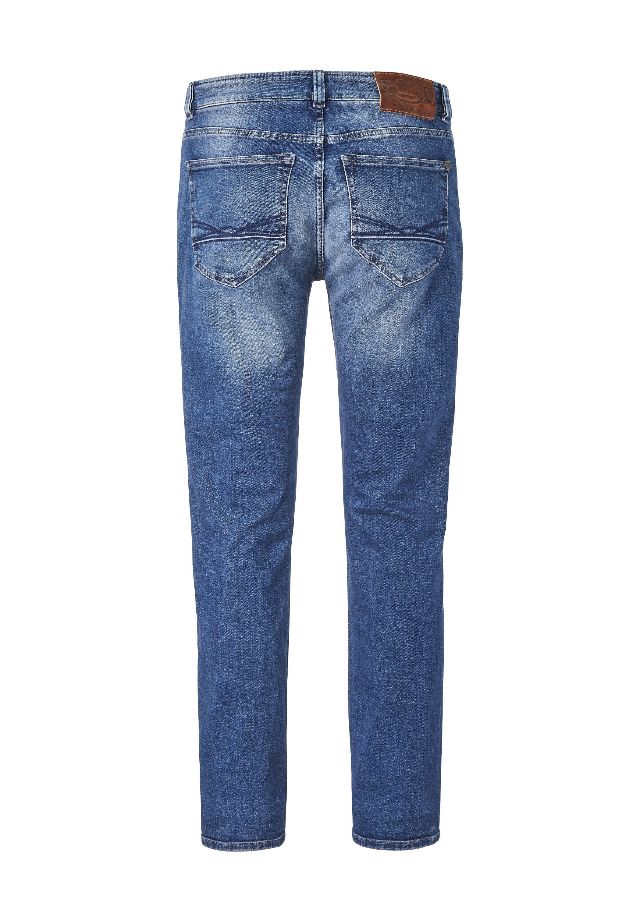 DUKE 5-Pocket-Jeans Straight-Fit Superior use moustache Jeans mid Paddock's blue