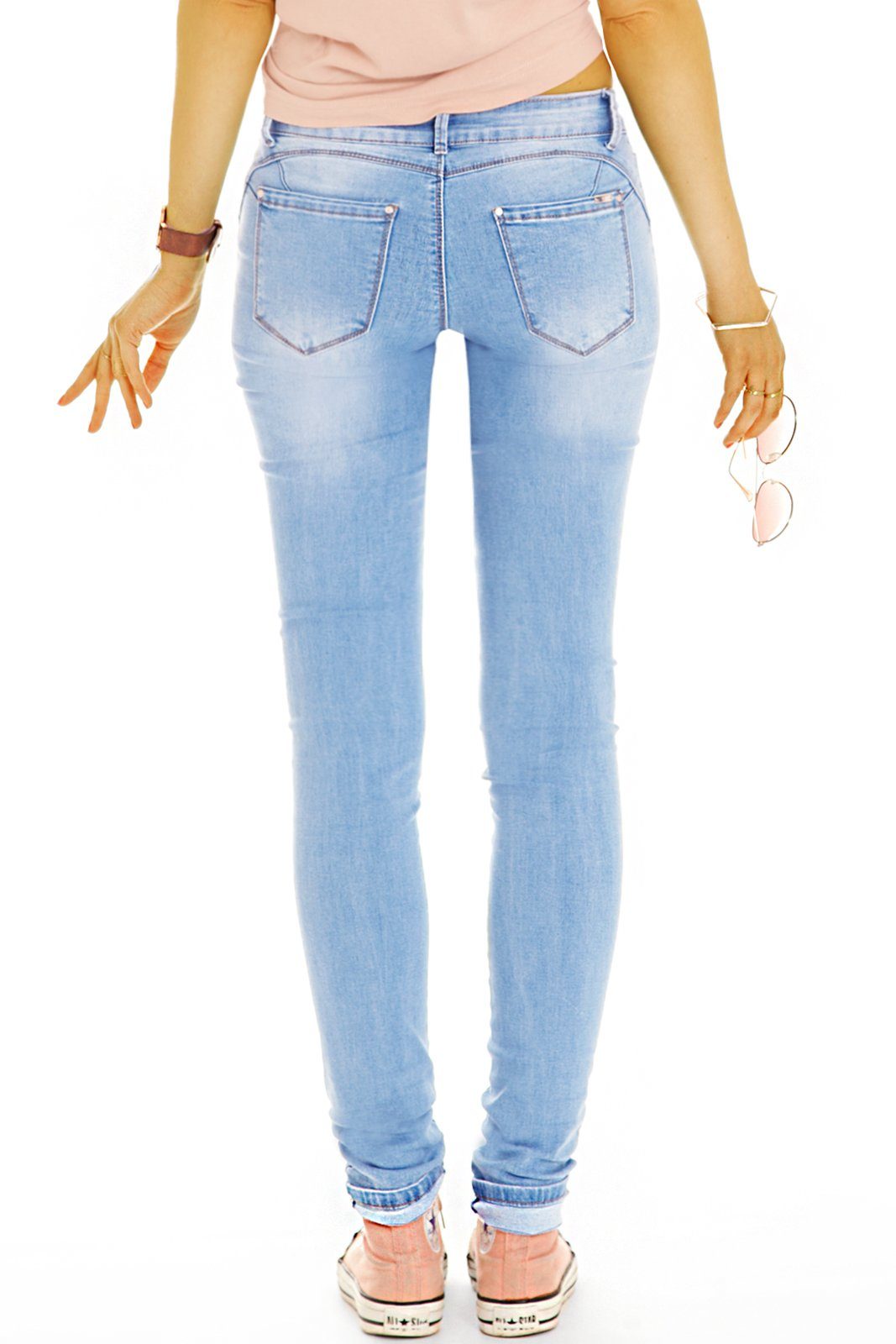Low-rise-Jeans 5-Pocket-Style Hose - Hüftjeans Leibhöhe Low - niedrige mit Stretch-Anteil, Jeans dunkelblau Damen be j36p Rise styled