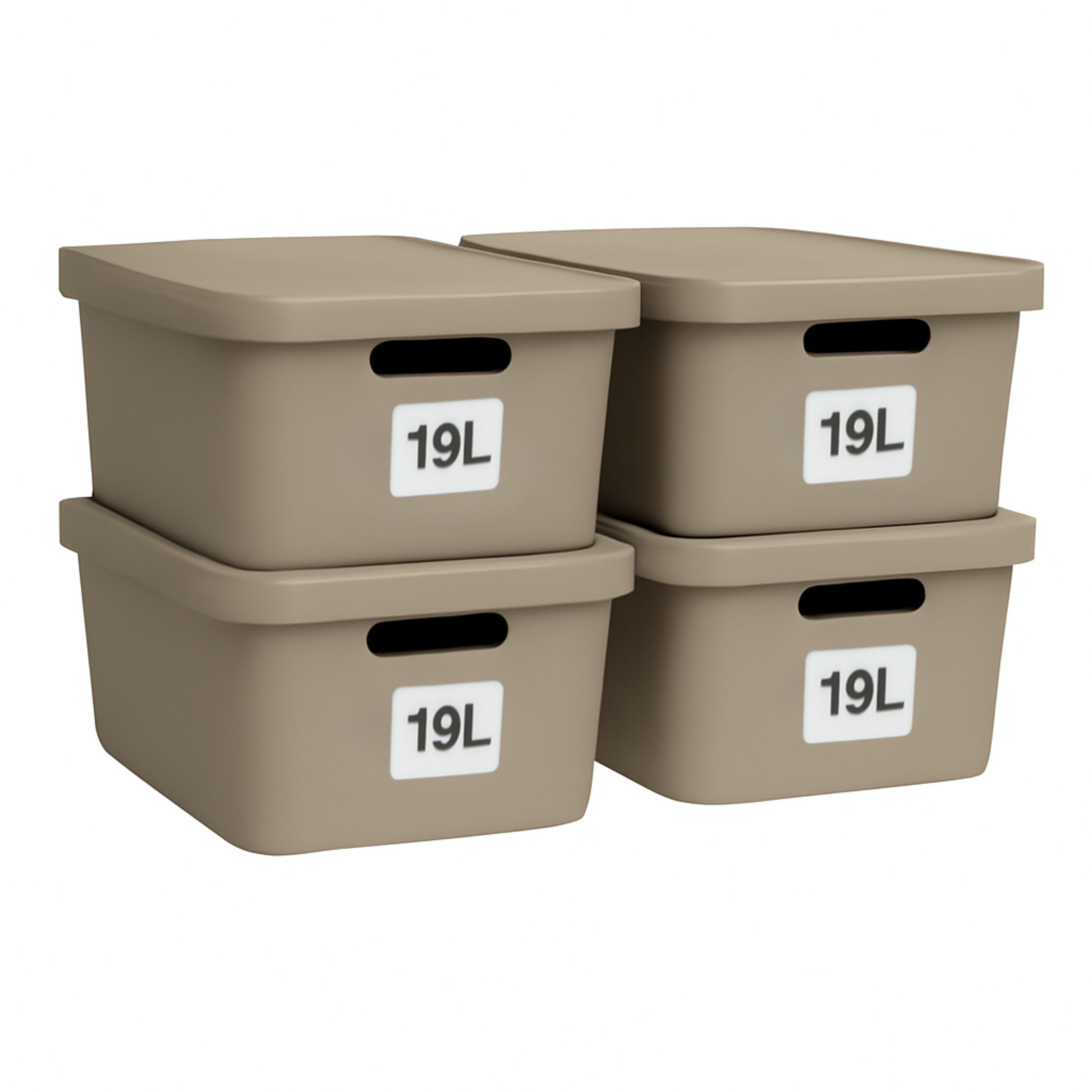 Plastard Aufbewahrungsbox mit Deckel von 7,5 - 31 Liter in verschied, Farben, Transportbox (4er-Set, 4 St), Lagerbox, Spielzeugbox, BPA-Frei Storagebox