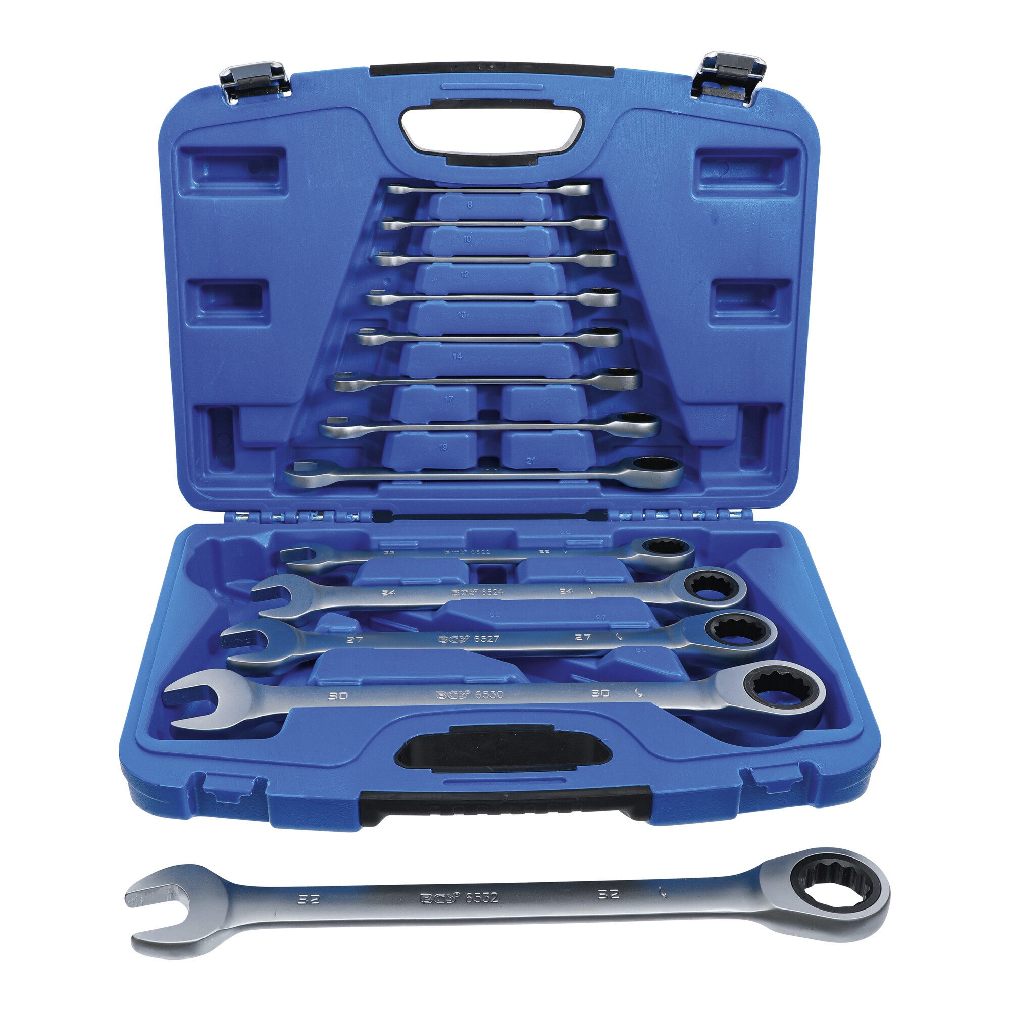 BGS technic Schraube BGS Ratschenring-Maulschlüssel-Satz SW 8 - 32 mm 13 teilig