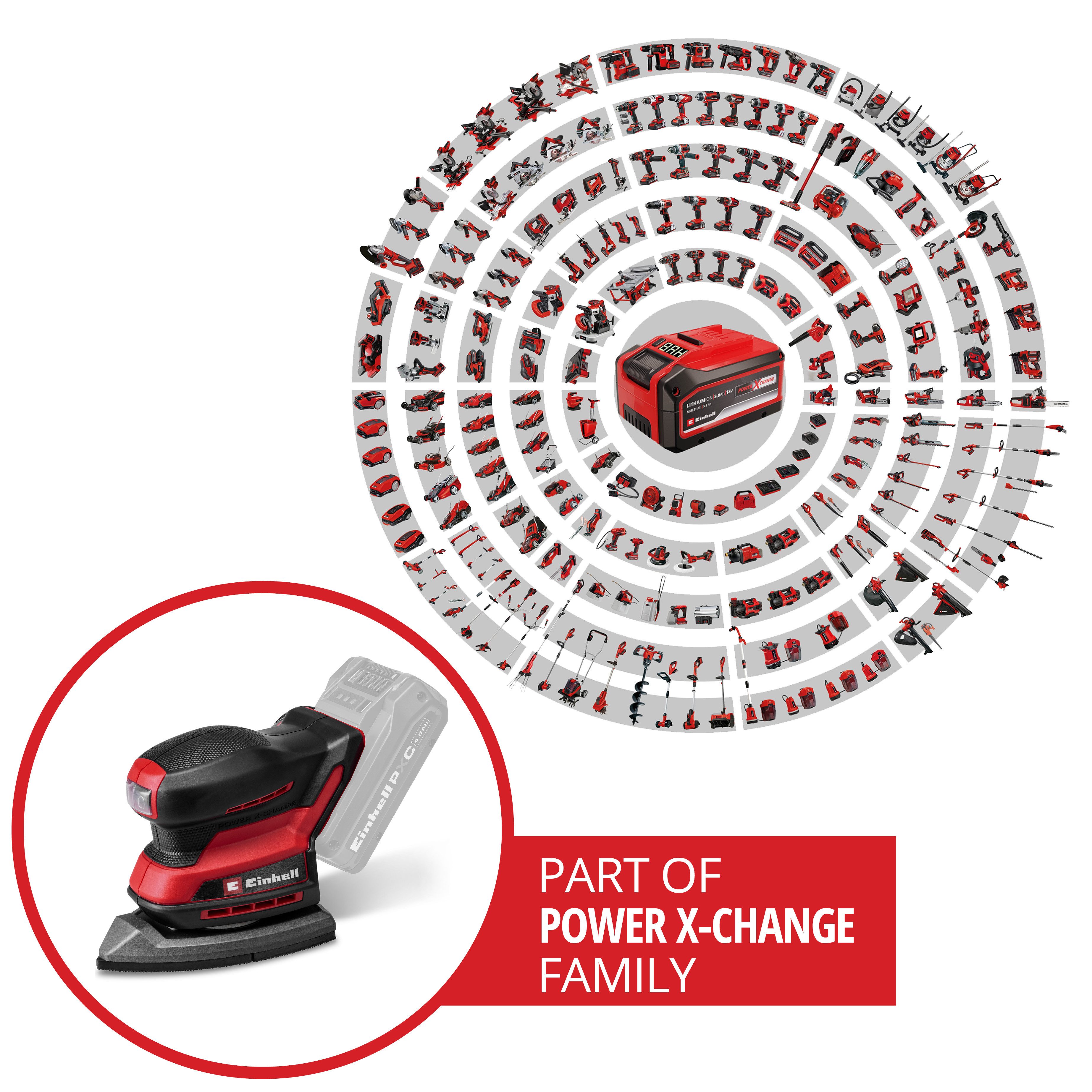 Einhell Akku-Multischleifer TE-OS 18/150-2 Li - Solo, 24000 U/min, ohne Akku und Ladegerät
