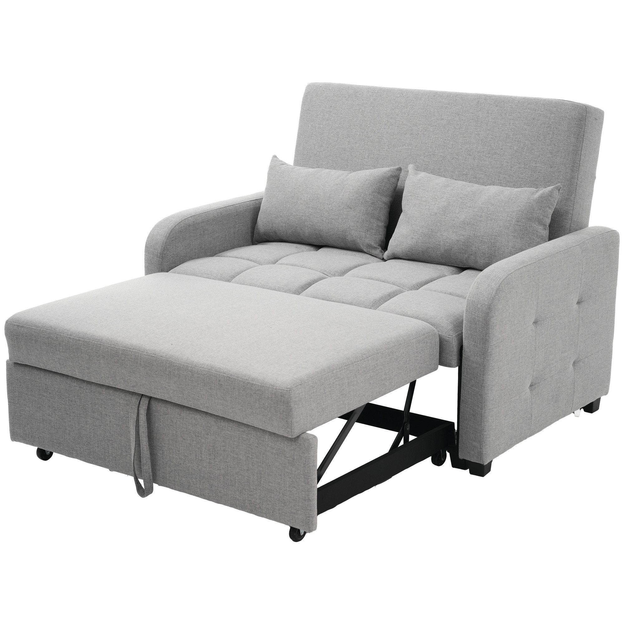 Merax Schlafsofa mit verstellbarer Rückenlehne & Kissen, 127x75x94 cm/127x1 günstig online kaufen