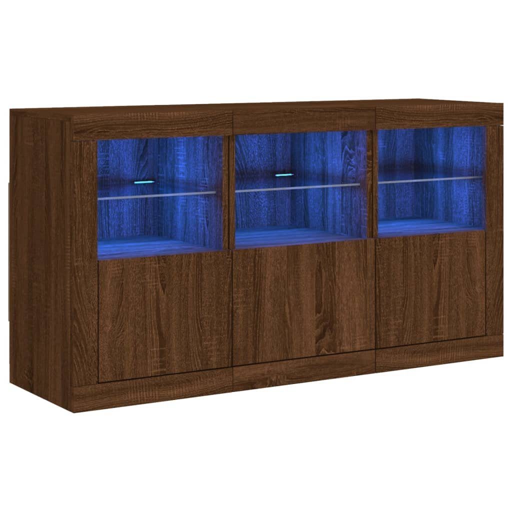 vidaXL Sideboard Sideboard mit LED-Leuchten Braun günstig online kaufen