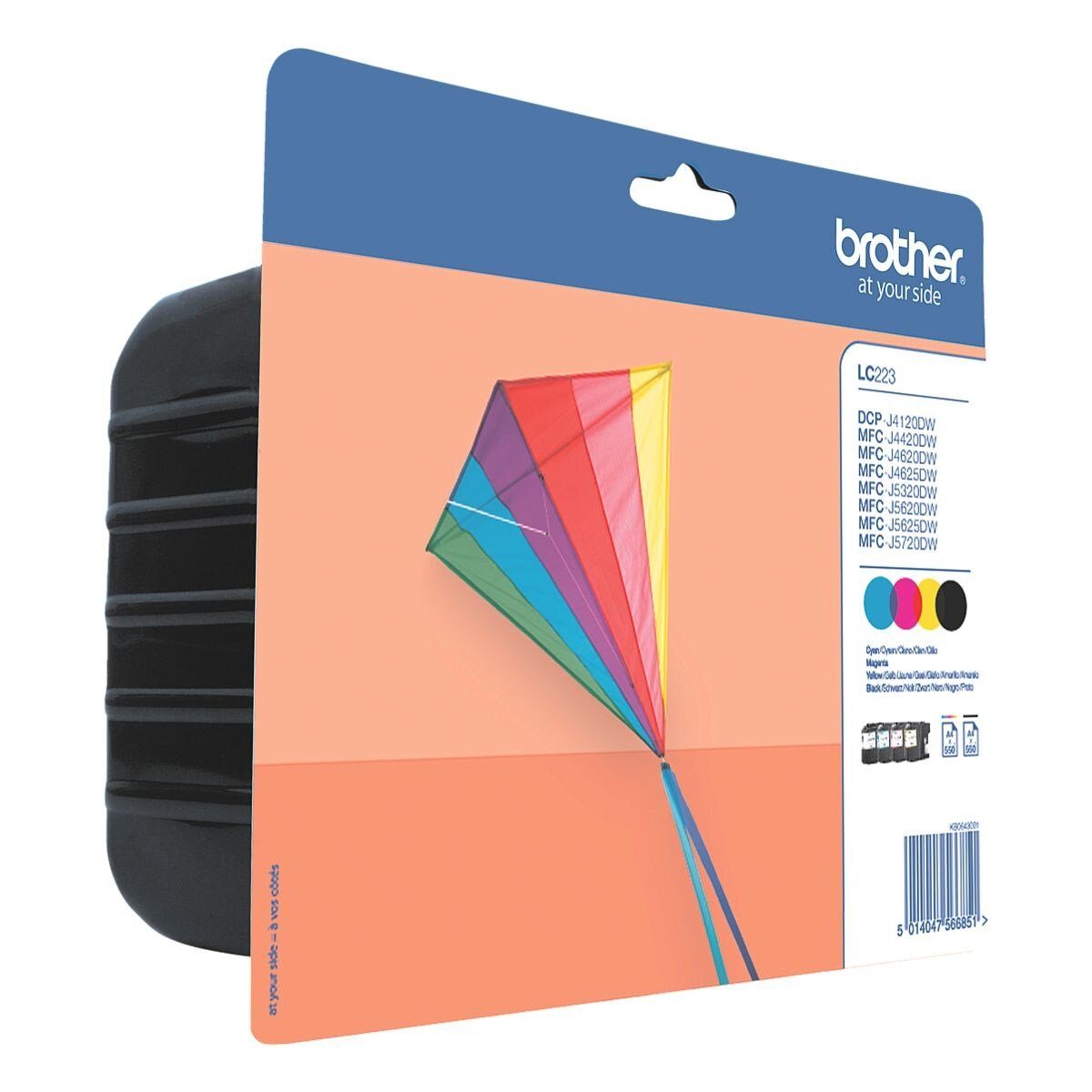 Brother LC-223VALBPDR Tintenpatrone (Set, Original Druckerpatronen, schwarz, cyan, magenta, gelb)