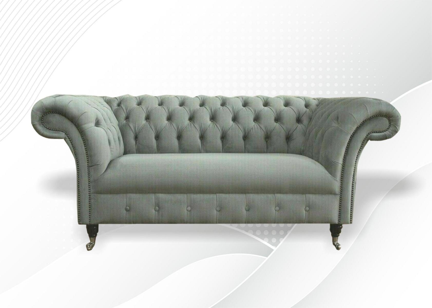 Polster Sofa Chesterfield-Sofa, Couch 2Sitzer Leder Sofas Chesterfield JVmoebel Stoff Klassischer