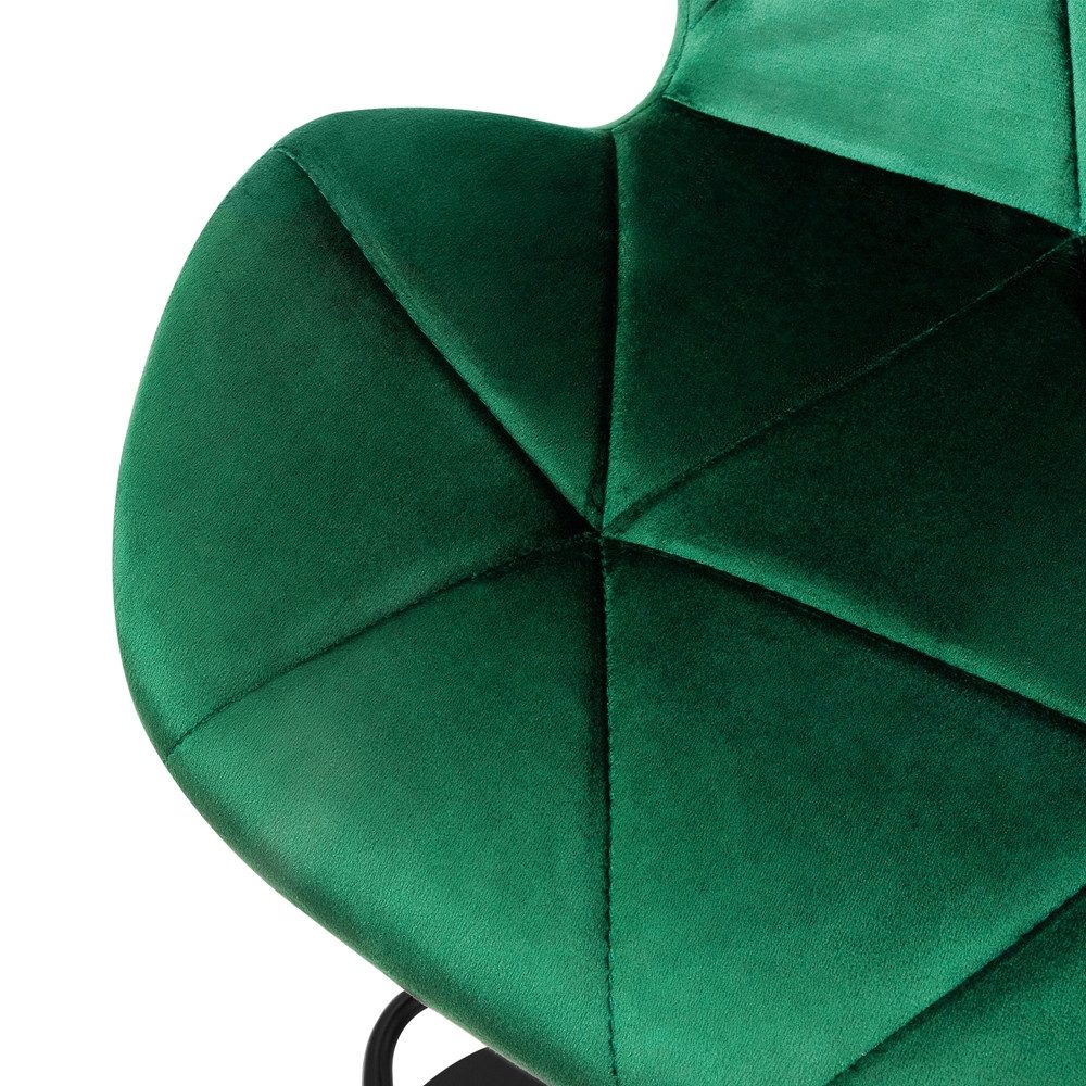 ML-DESIGN Barhocker Gepolsterter Barstuhl mit Rückenlehne und Fußstütze, 360° drehbar (2 St), 2er Set Bistrohocker aus Samt, Grün, Drehstuhl Hocker Tresenhocker – Bild 5 von 5