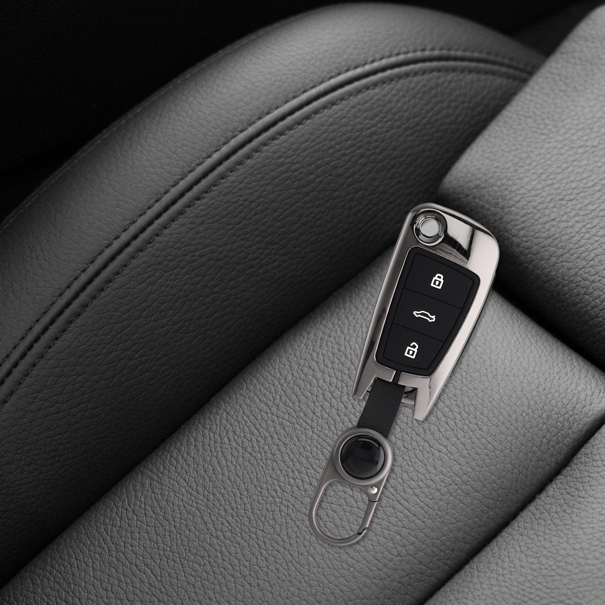 für kwmobile Audi, Autoschlüssel Hülle Schutzhülle Schlüsseltasche Metall Hardcover