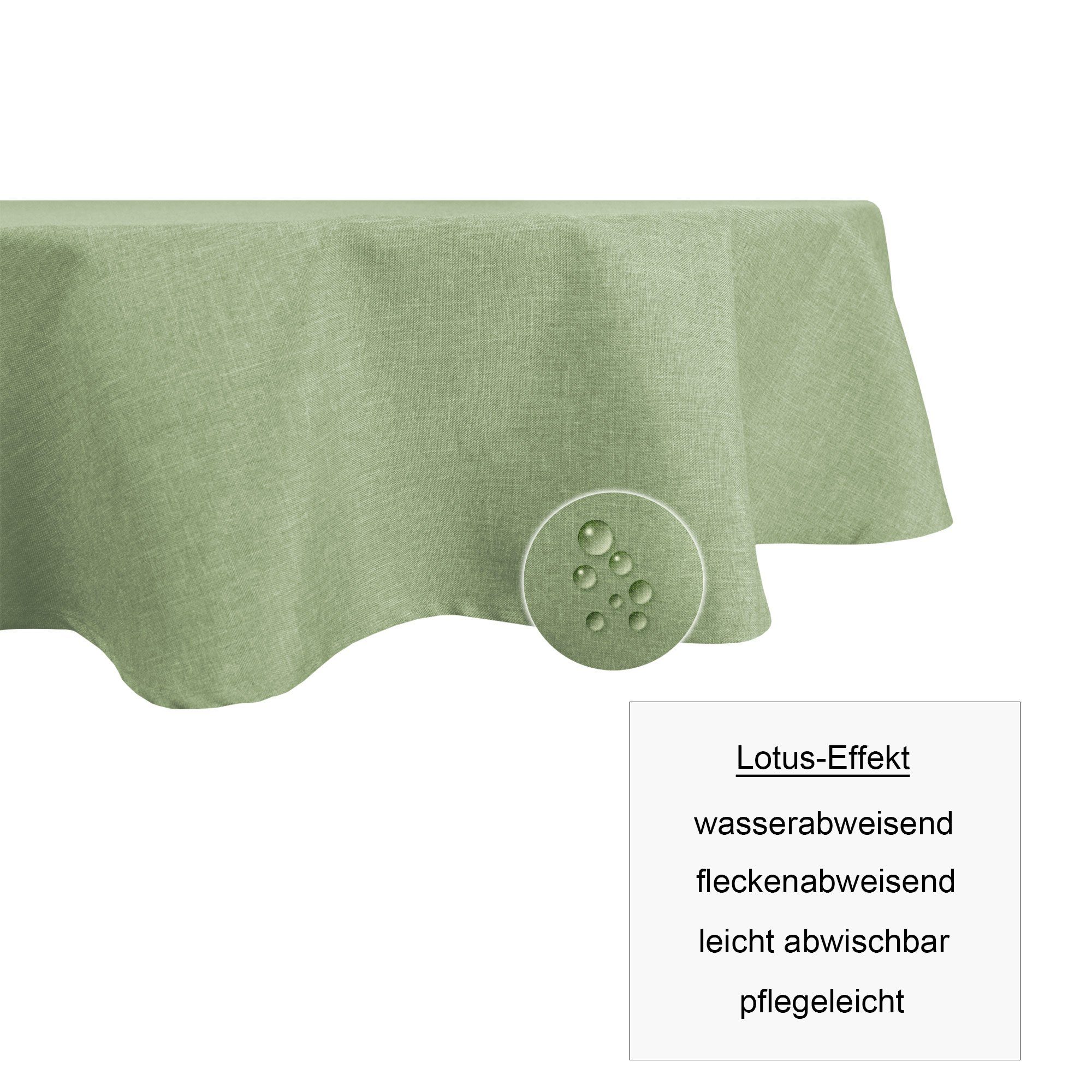 Haus und Deko Tischdecke Tischdecke oval Leinenoptik Lotuseffekt Tischwäsche Wasserabweisend (1-tlg) – Bild 3 von 5