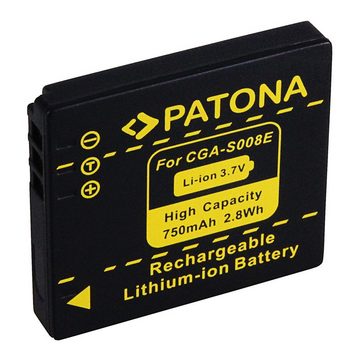 Patona 2x Akku für Panasonic DMC-FX30 Kamera-Akku Ersatzakku 750 mAh (3,7 V, 2 St), FX-30 CGA-S008E DMW-BCE10E DMC-FS20