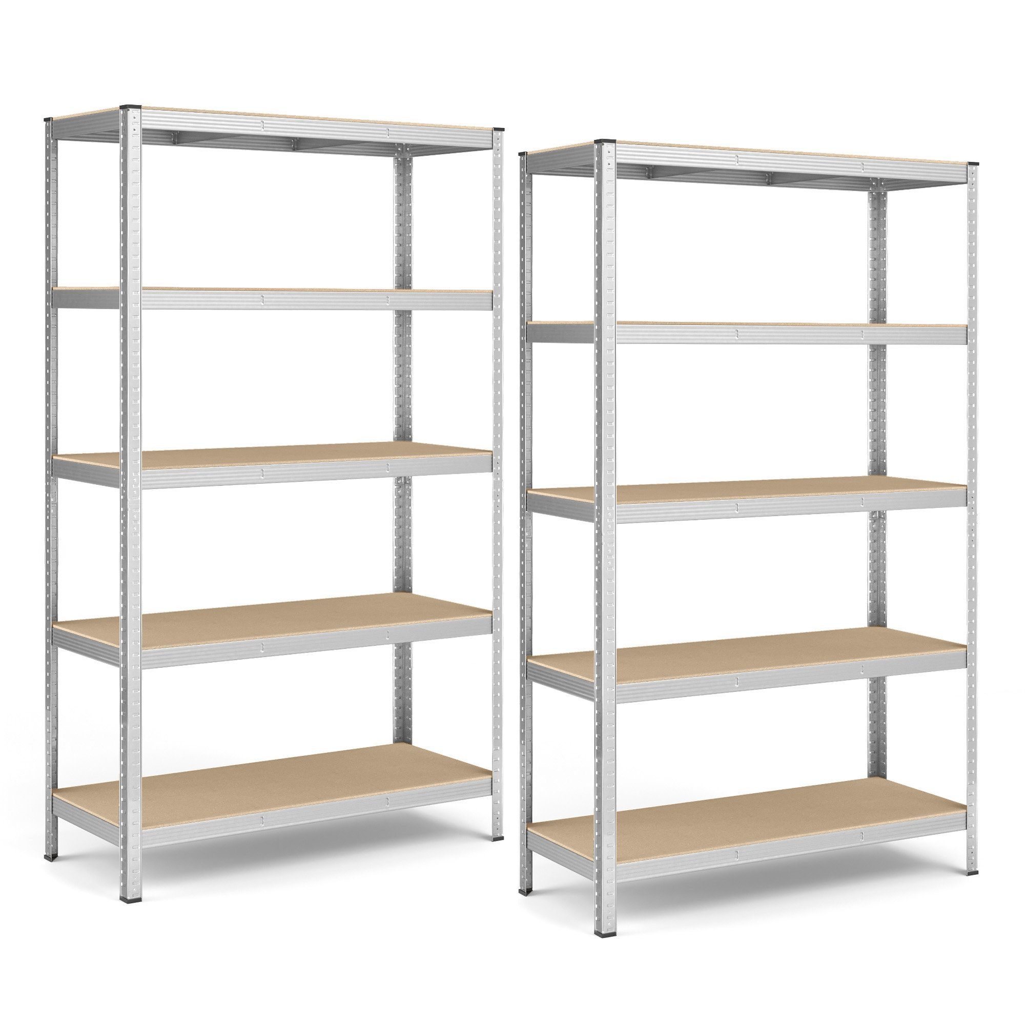 SONGMICS Schwerlastregal Lagerregale, 2-tlg., 200 x 120 x 60 cm, bis 875 kg belastbar und 5 verstellbare Ablagen