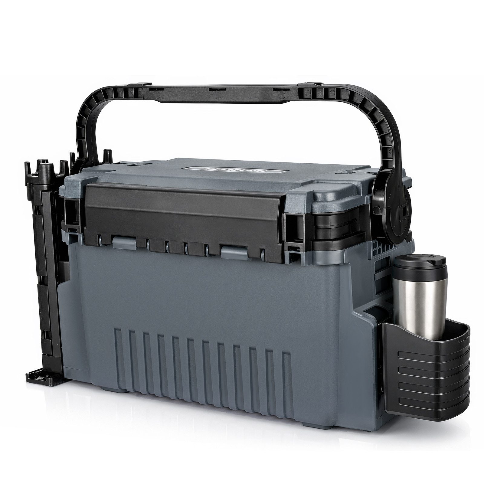 Youyijia Angelkoffer 2-stöckig Groß Angelkoffer Tackle Box mit Rutenhalter & Becherhalter