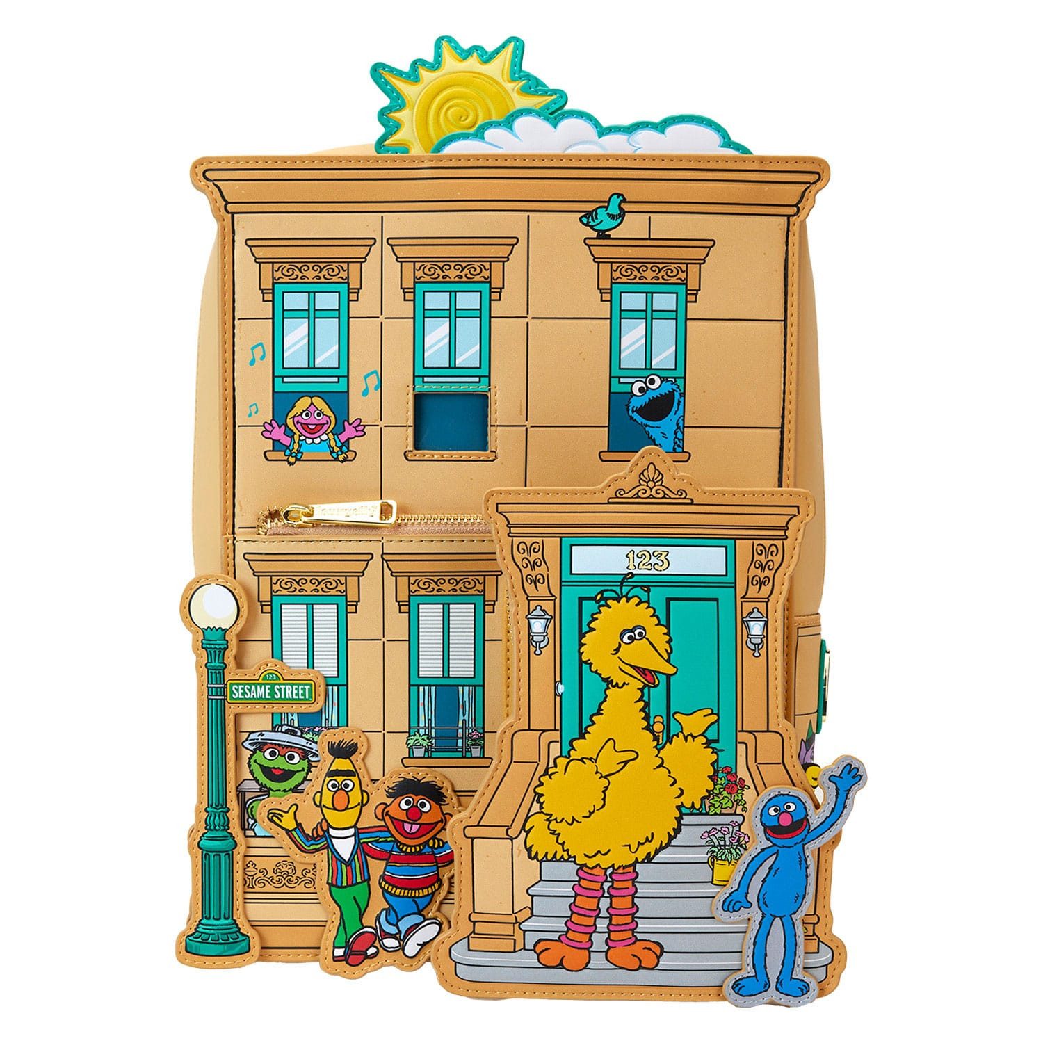 Loungefly Minirucksack Sesamstraße by Loungefly Mini Rucksack Corner (1-tlg), hochwertig und detailliert