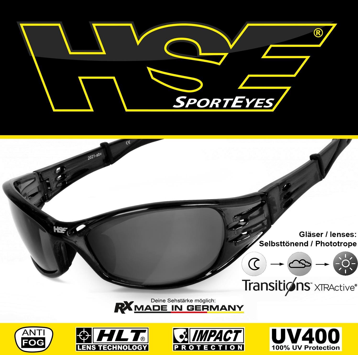 HSE - SportEyes Sportbrille STREET KING 2 - selbsttönend, schnell selbsttönende Gläser