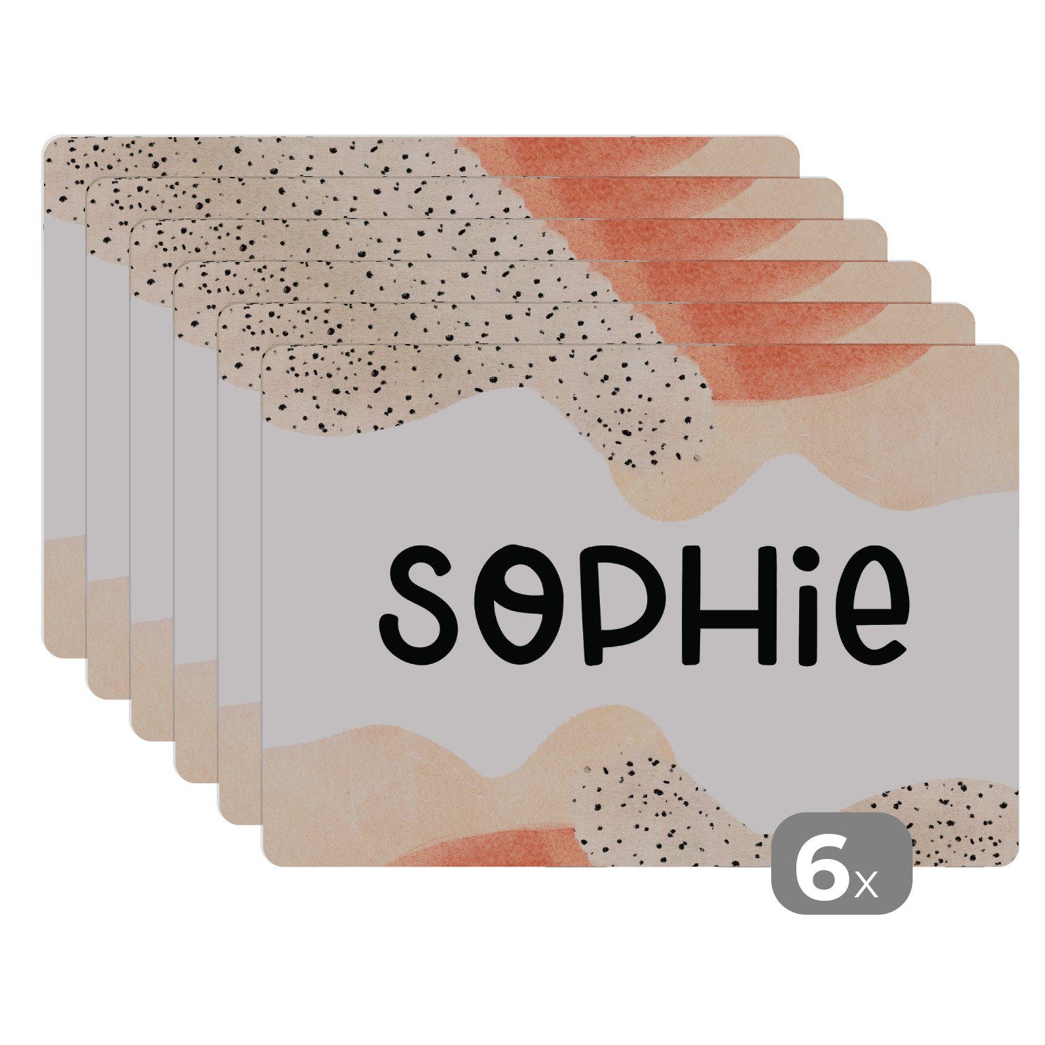 Platzset, Sophie - Pastell - Mädchen, MuchoWow, (6-St), Platzset, Platzdecken, Platzmatte, Tischmatten, Schmutzabweisend