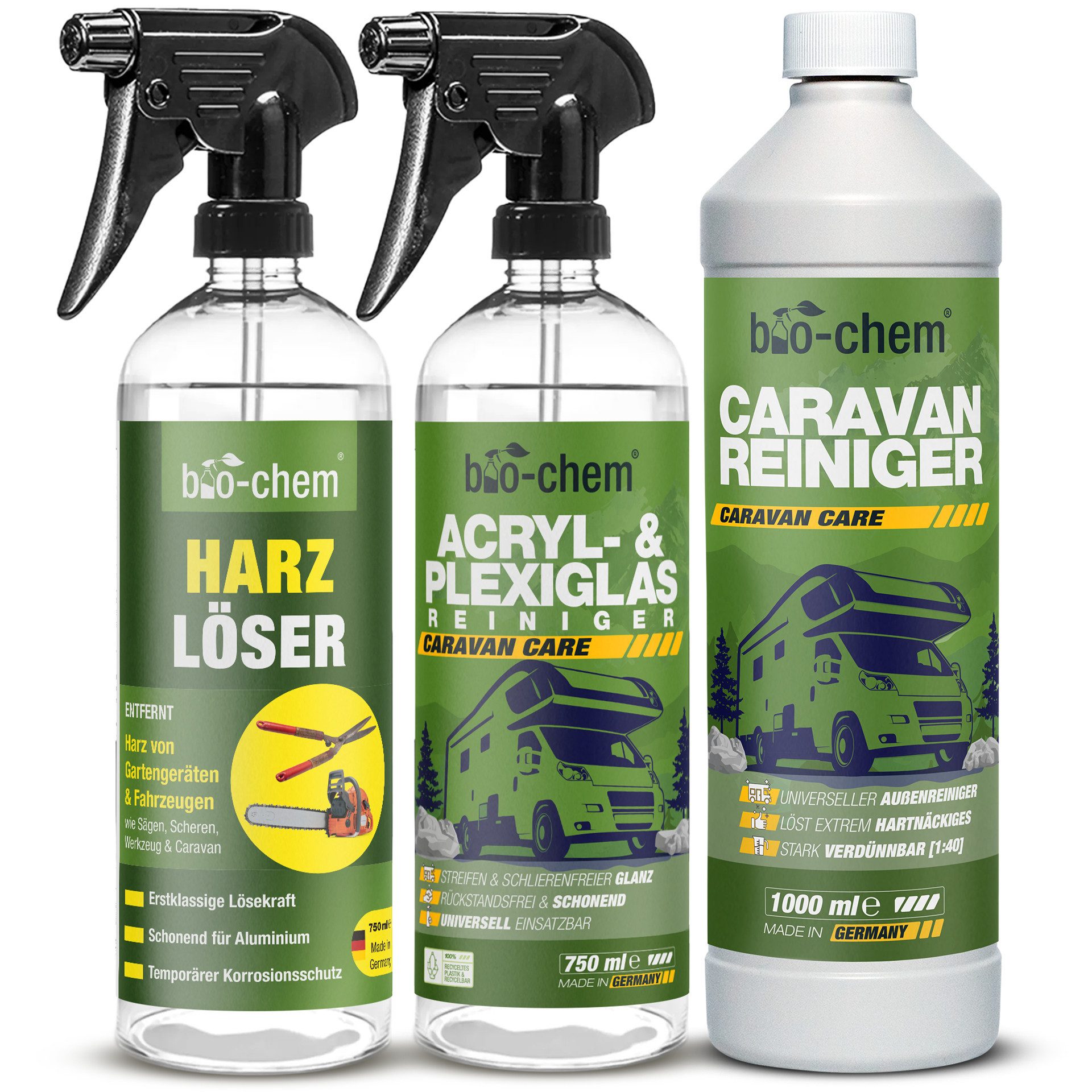 bio-chem Caravanpflege-Set: 3-teilig für umfassende Reinigung Auto-Reinigungsmittel