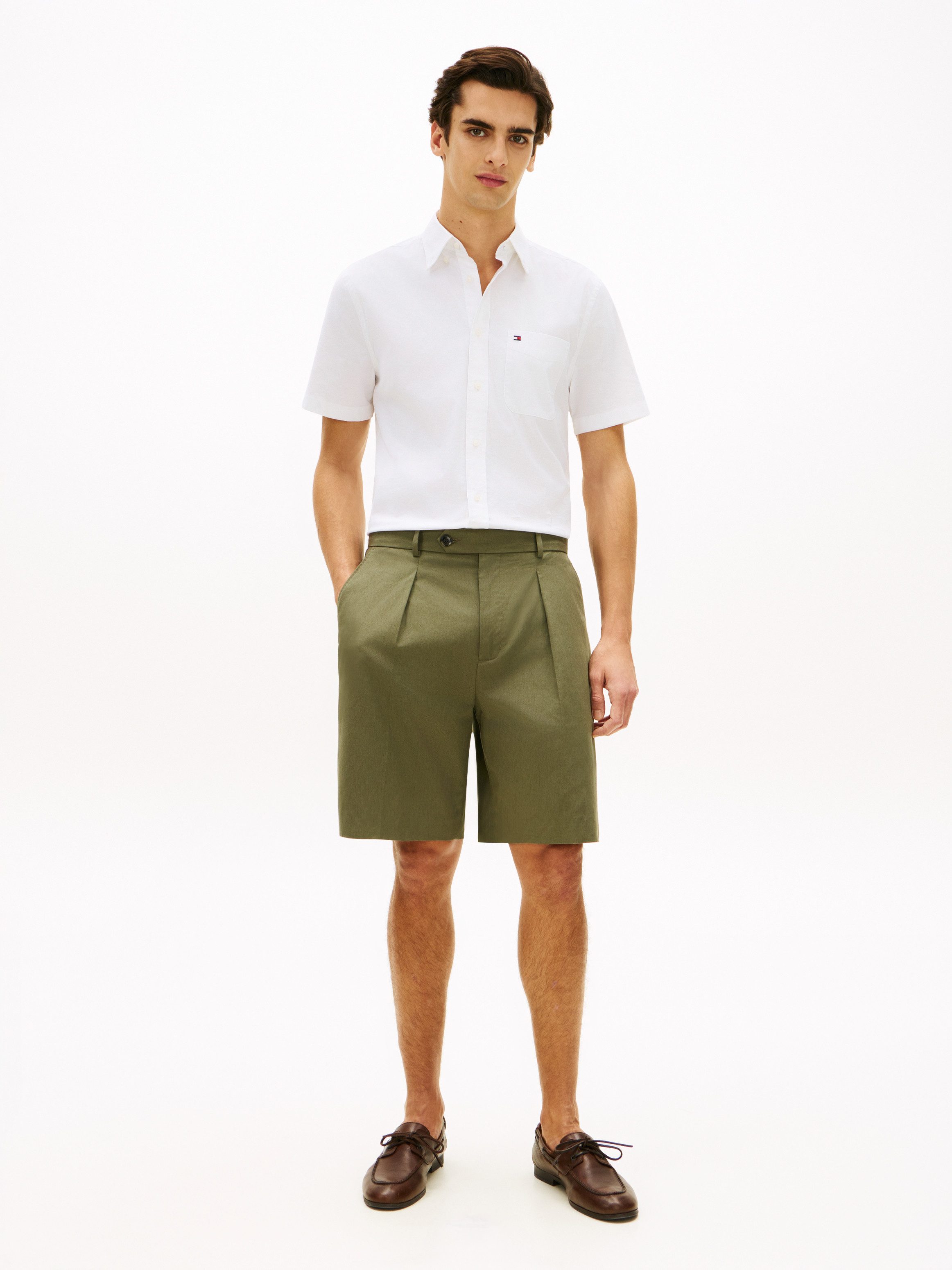 Tommy Hilfiger Kurzarmhemd LIGHT OXFORD SOLID regular fit, Button-down-Kragen