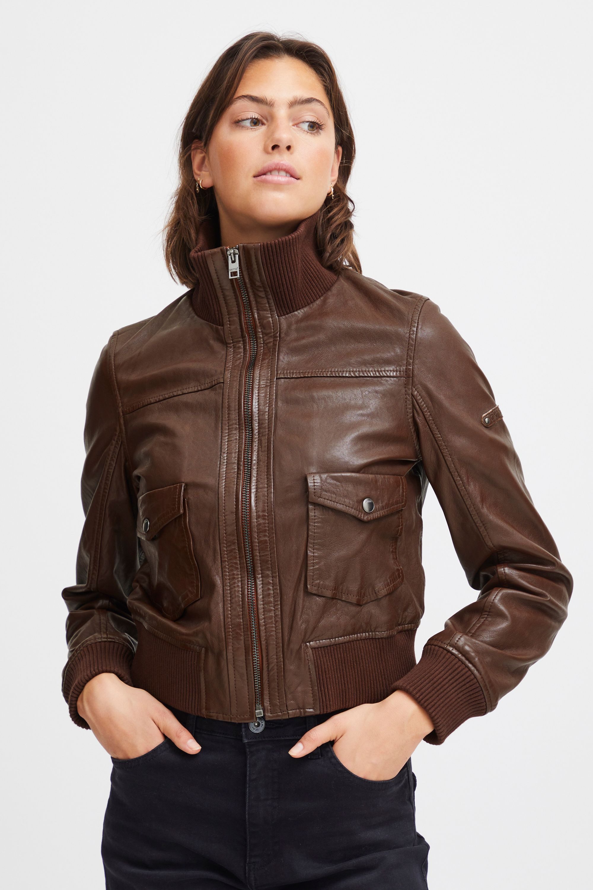 OXMO Lederjacke OXDenny Modische Lederjacke im Piloten-Stil günstig online kaufen