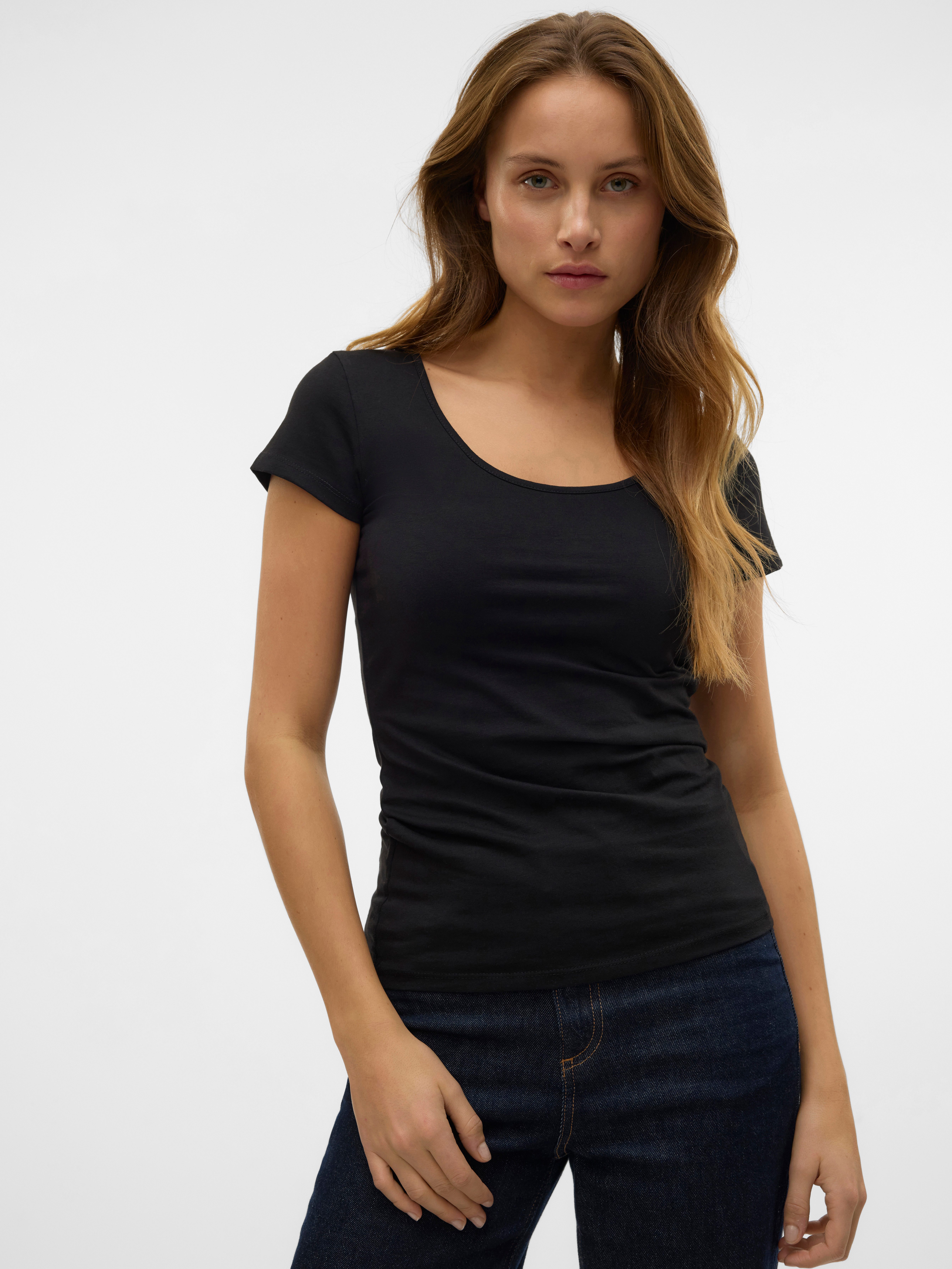 Vero Moda Rundhalsshirt VMMAXI MY SOFT SS U-NECK günstig online kaufen