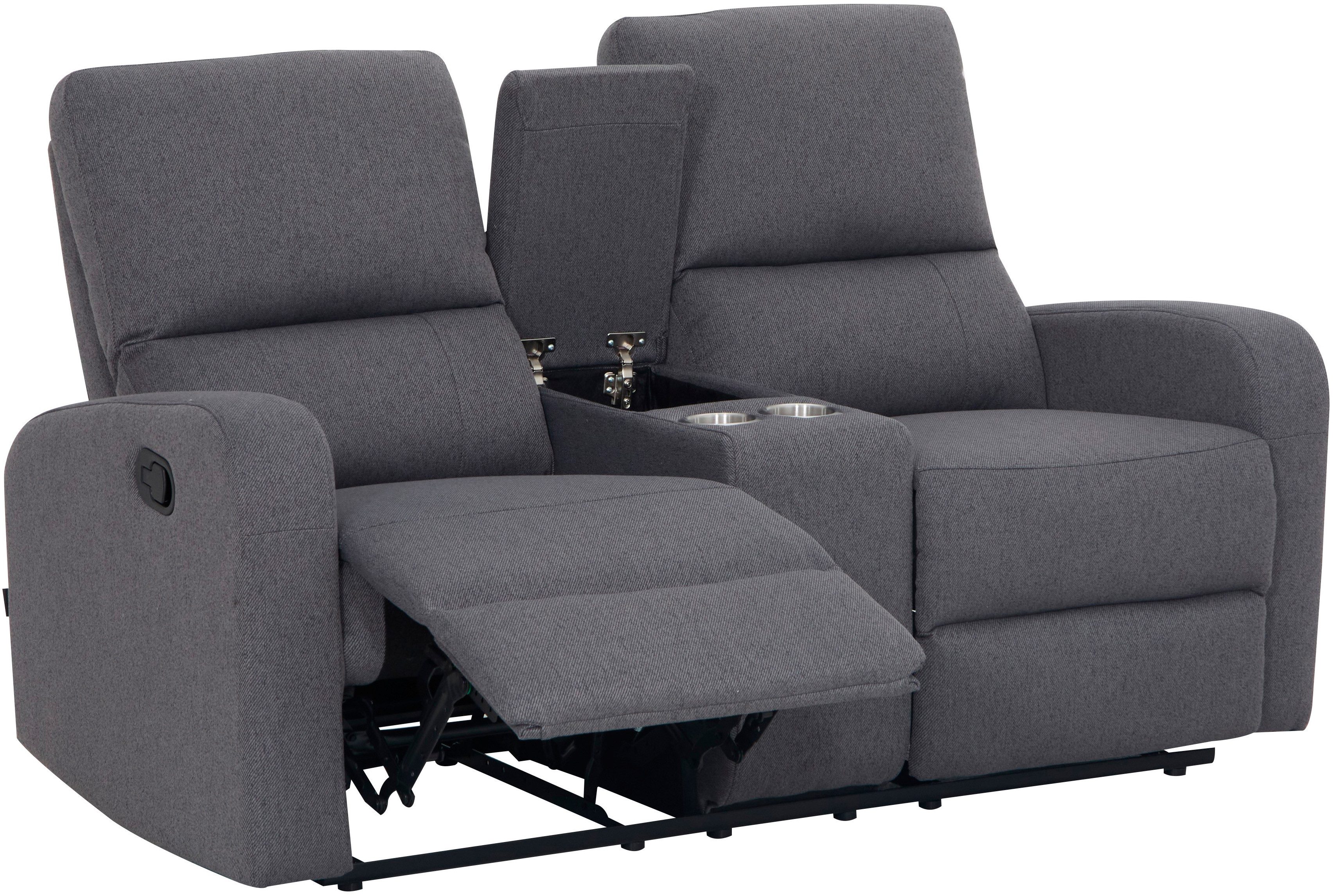 Home affaire 2-Sitzer TOURNAY, 2er-Kinosofa, Liegesofa, TV-Sessel, Multimedia-Sofa, mit manueller Relaxfunktion, Getränkehalter, Staufach