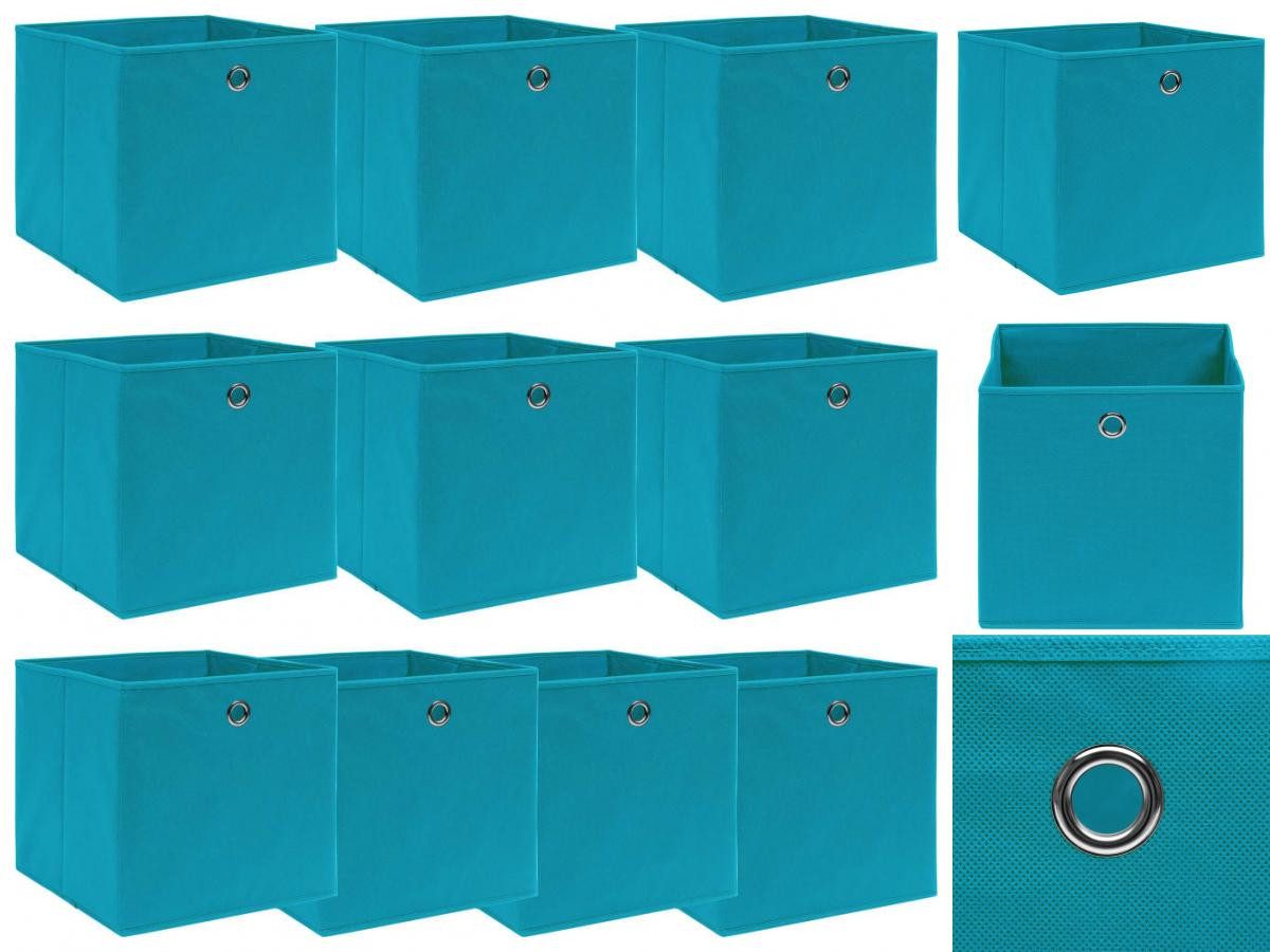 vidaXL Aufbewahrungsbox Aufbewahrungsboxen 10 Stk Babyblau 323232 cm Stoff