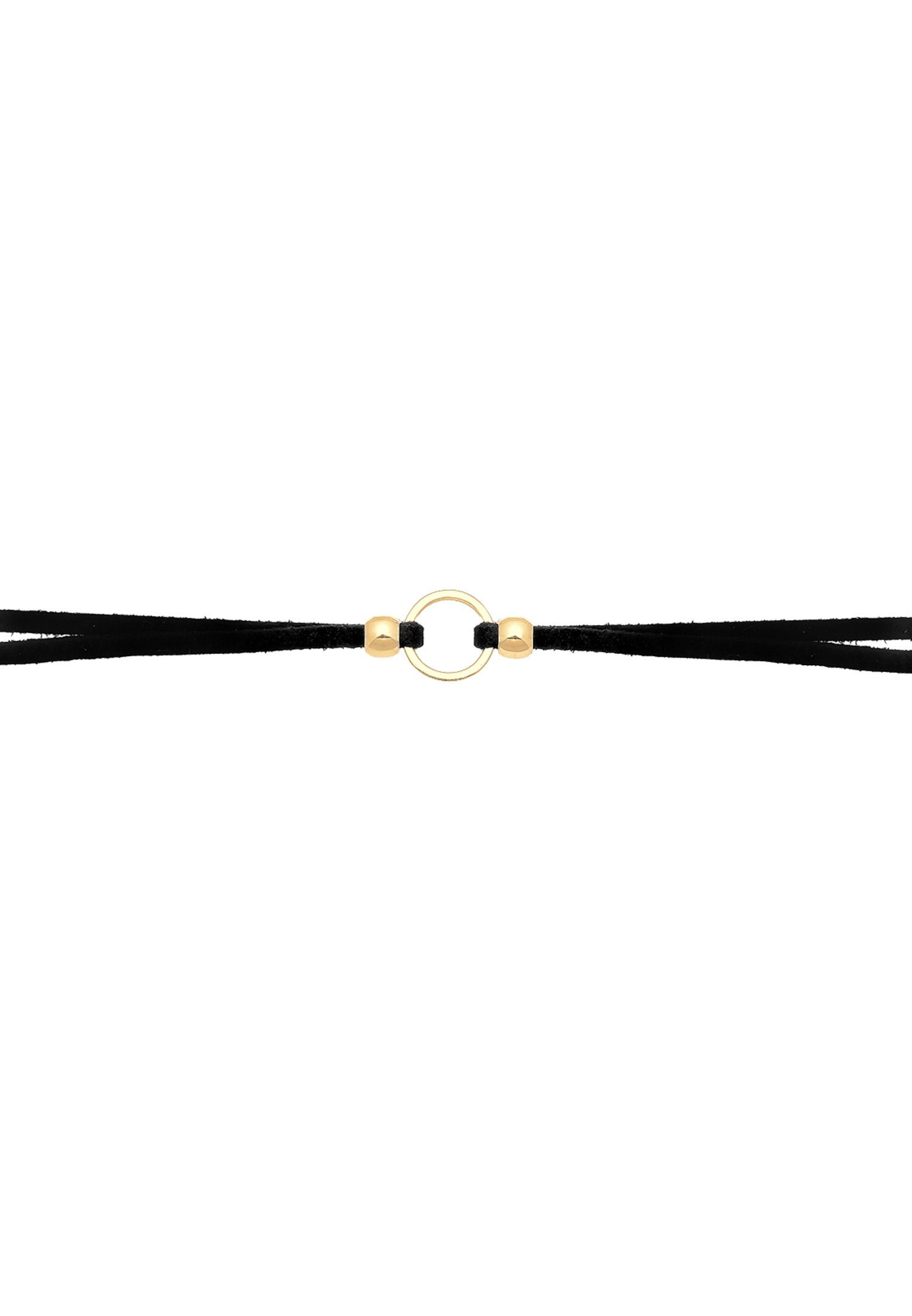 Elli Collier Halsband schwarz Choker mit Kreis 925 Silber günstig online kaufen