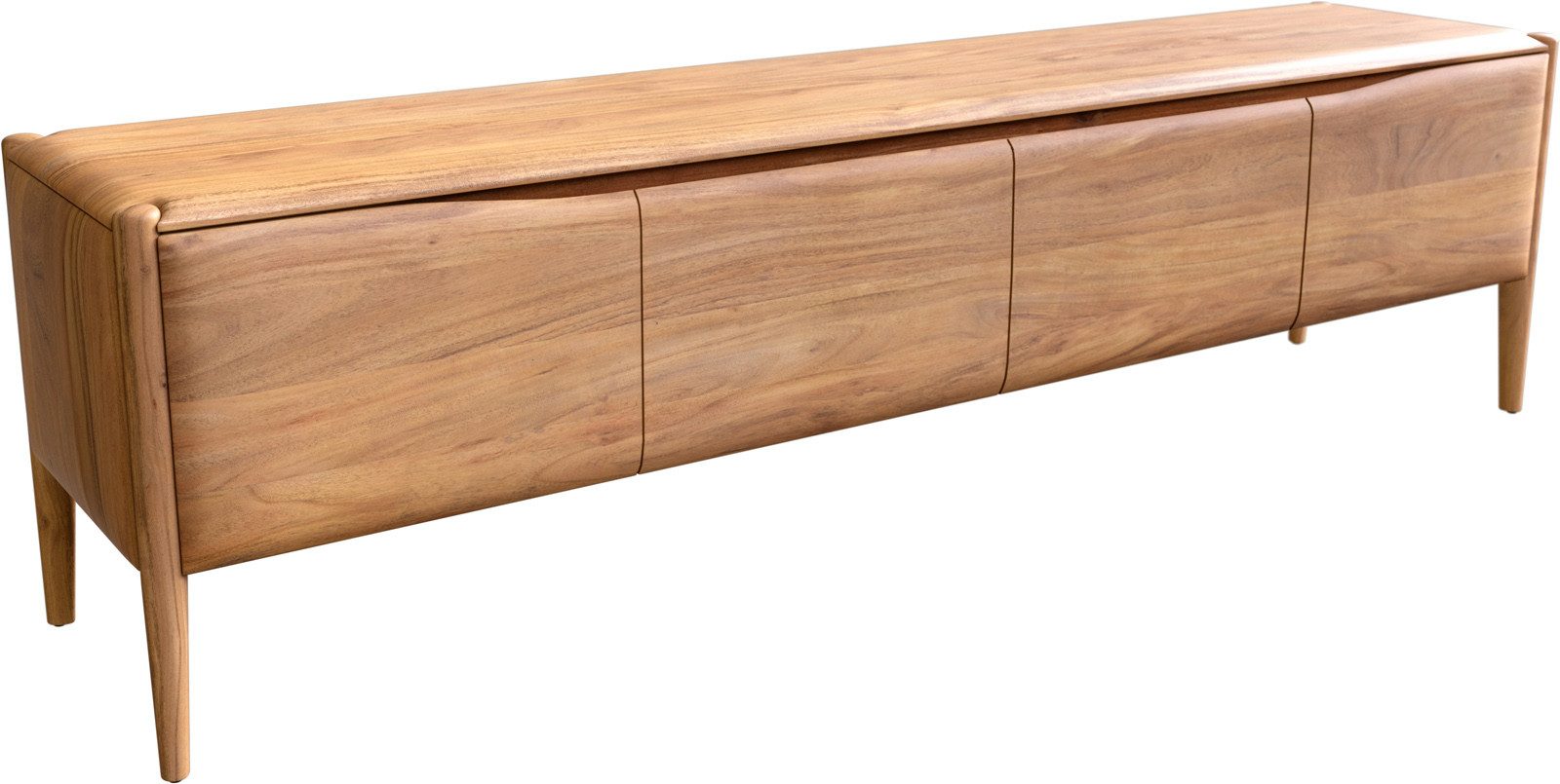 DELIFE Lowboard Simcha, Akazie Natur 200 cm 4 Türen Lowboard