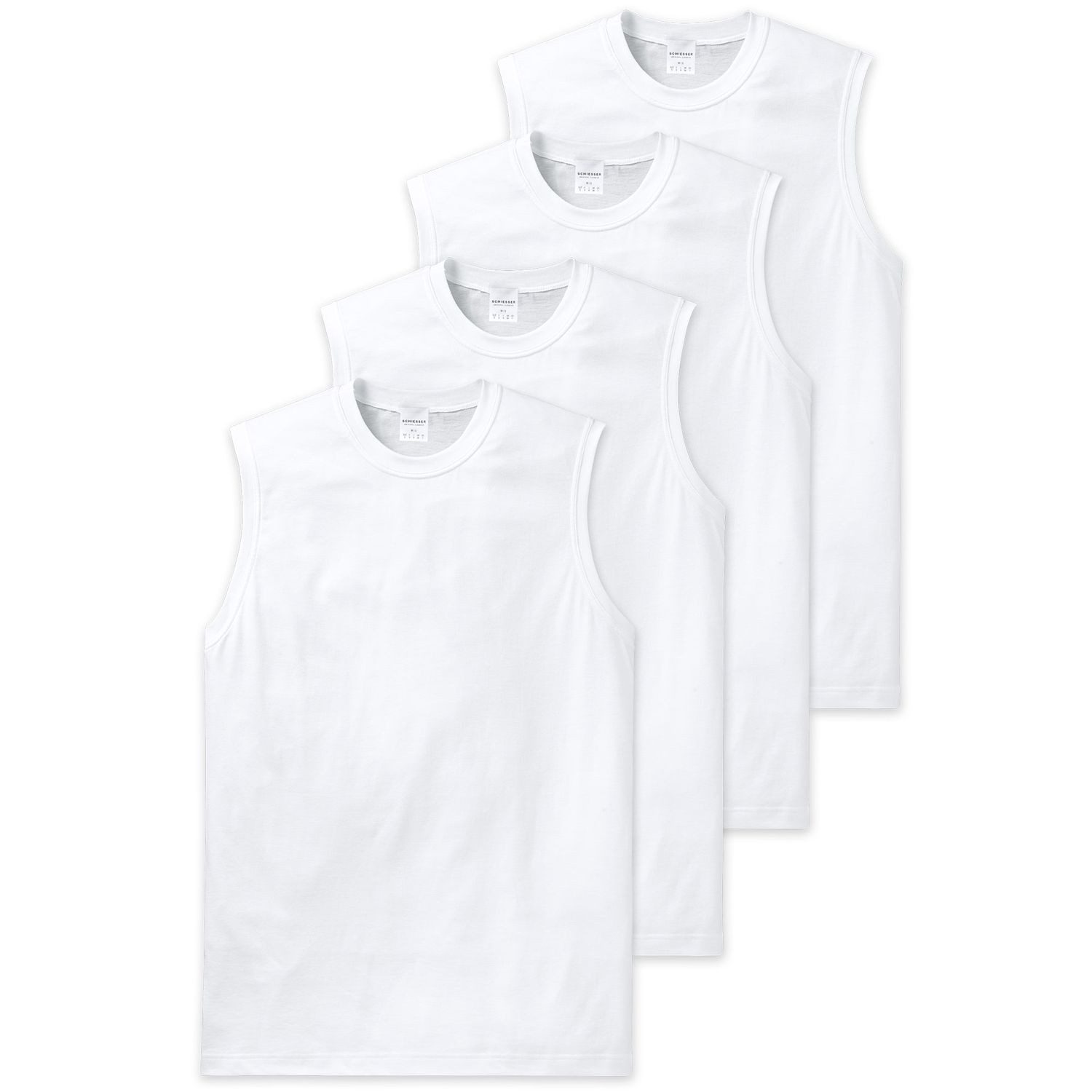 Schiesser Unterhemd Essentials (Mehrpack) Muskelshirt ärmellos, im 4er Pack