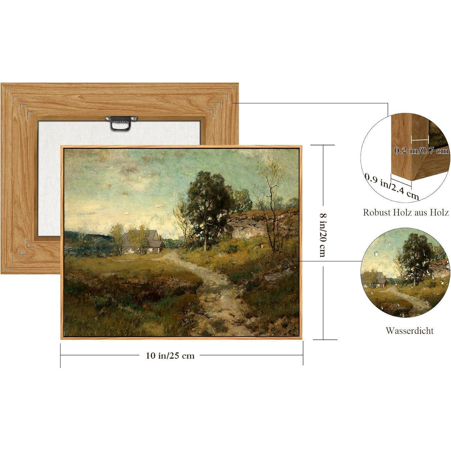 LuxusKollektion Leinwandbild Leinwandbild Vintage Holz Rahmen Straße-Rahmen Holz 25L x 20B cm – Bild 5 von 5