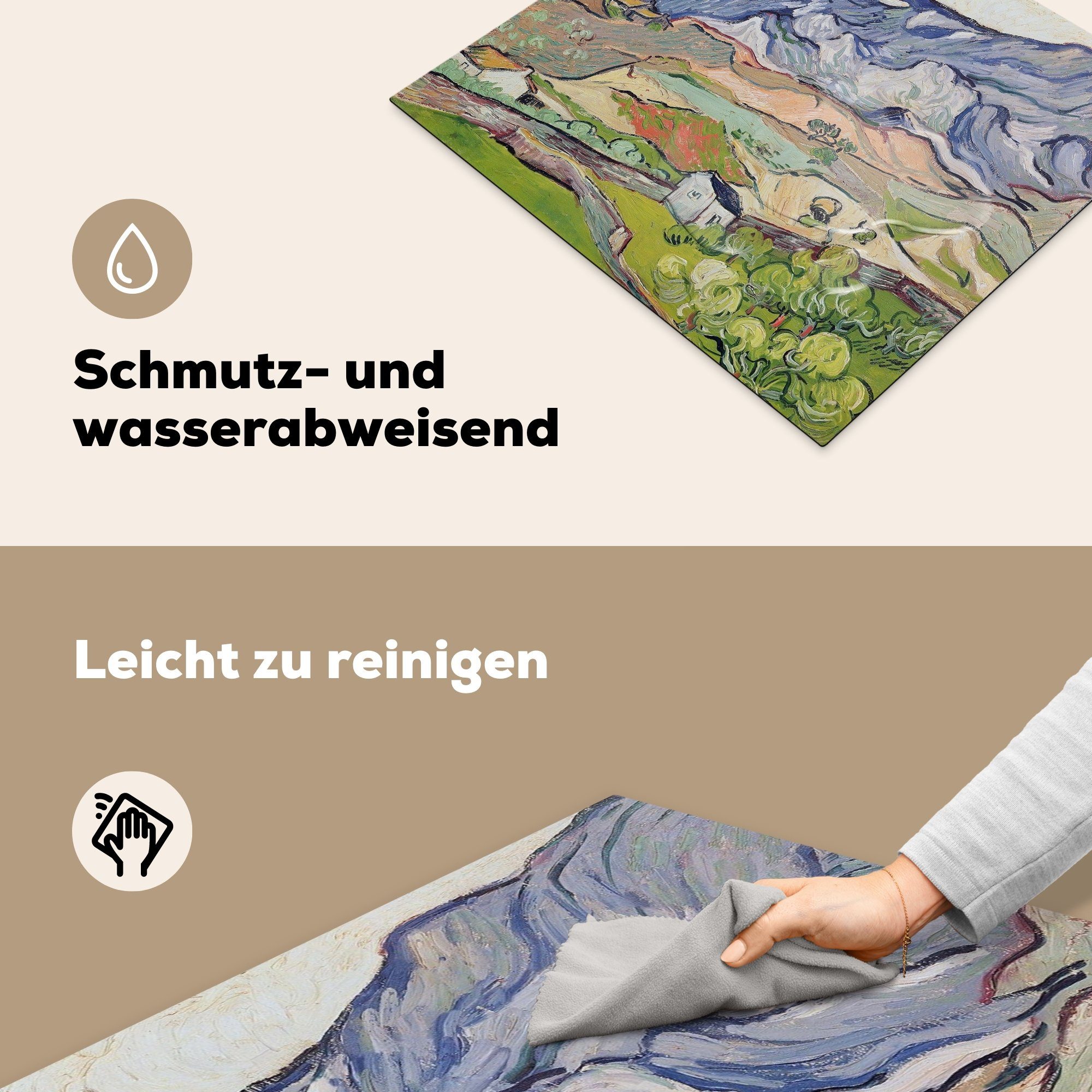 Die MuchoWow die Ceranfeldabdeckung tlg), 59x52 cm, - küche, van Induktionsmatte (1 Vinyl, Vincent für Gogh, Alpen Herdblende-/Abdeckplatte
